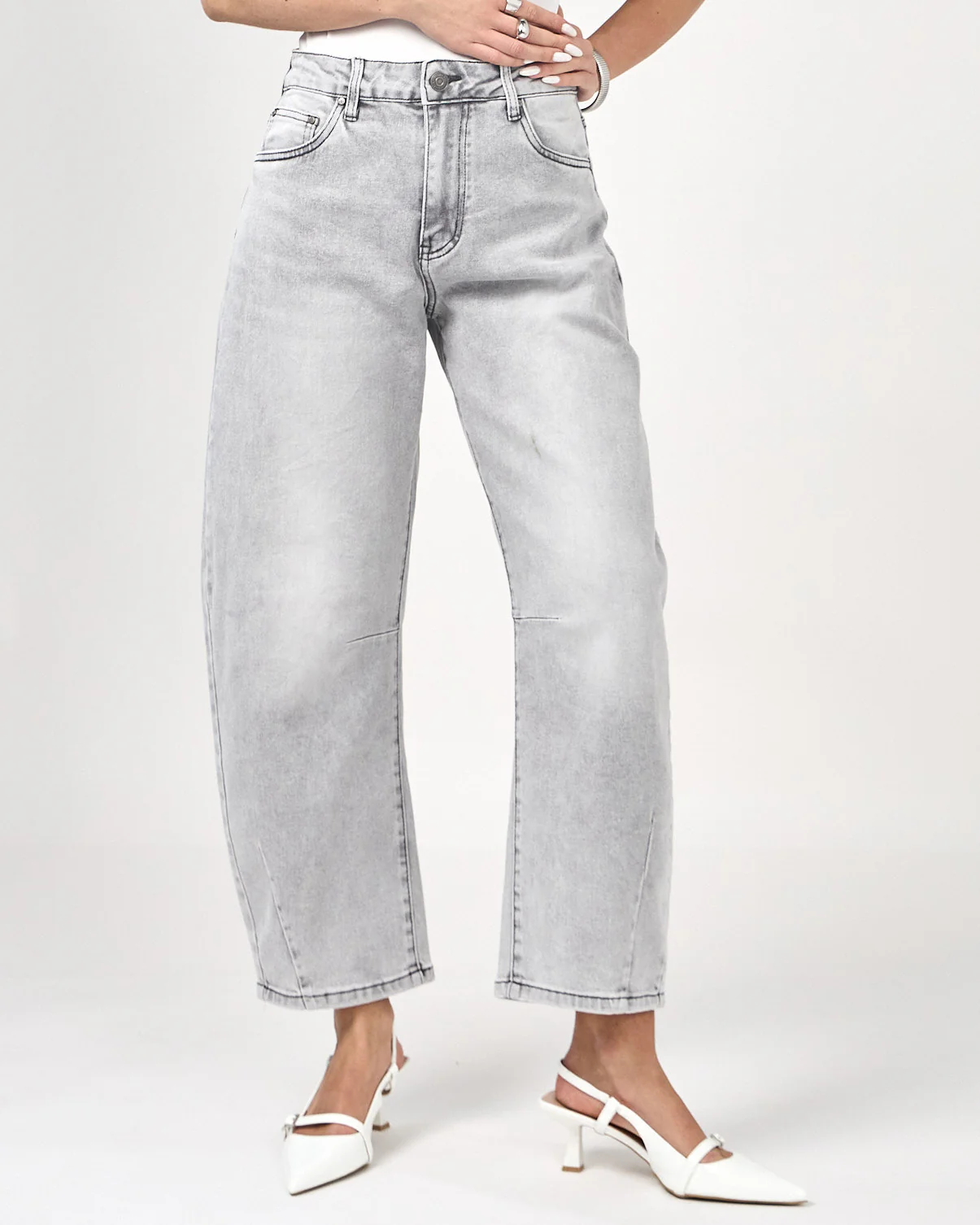 Ana & Lucy | Barrel jeans Natalie Grijs