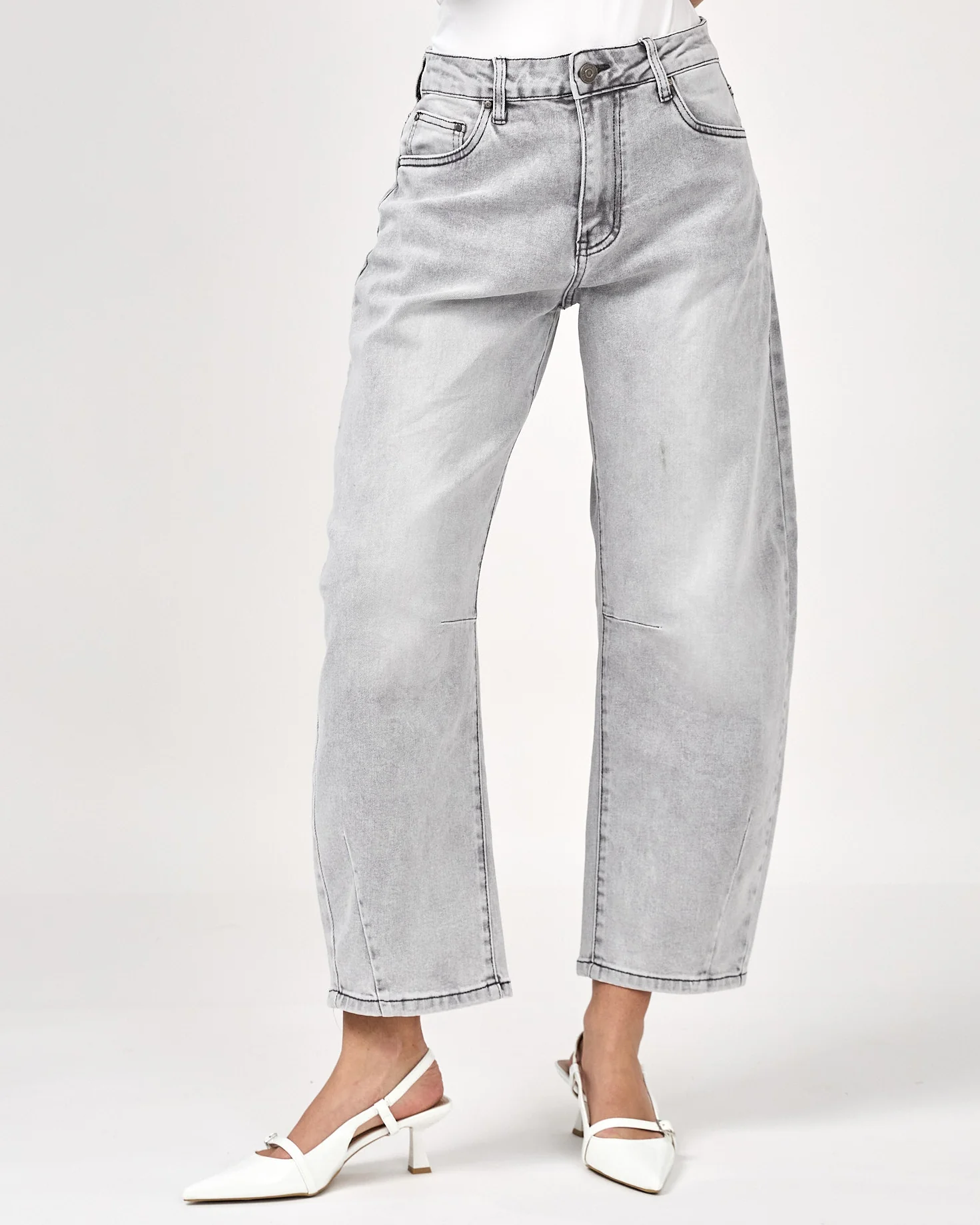 Ana & Lucy | Barrel jeans Natalie Grijs - Image 2