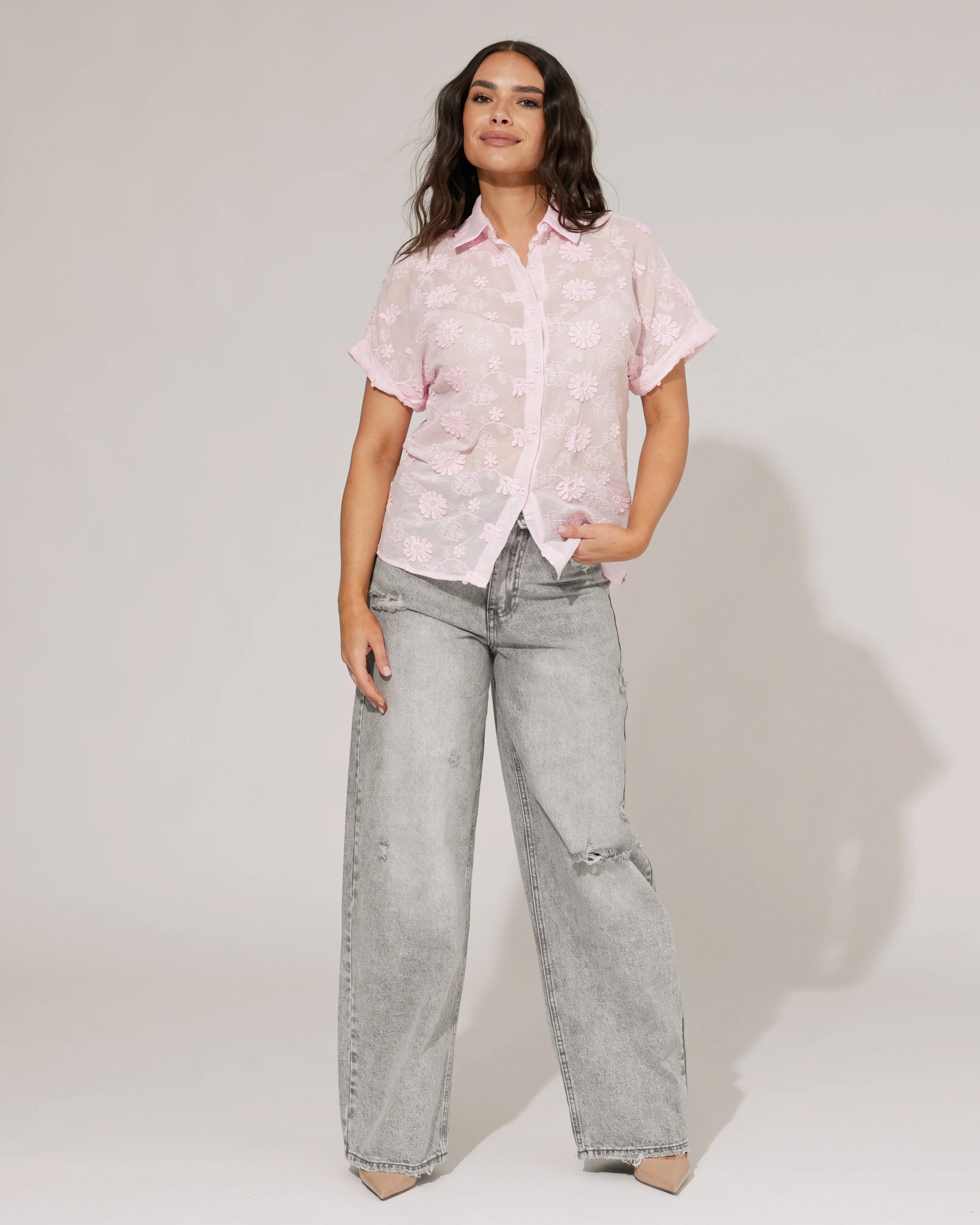 Blouse met bloemetjes Kaya Roze - Image 3
