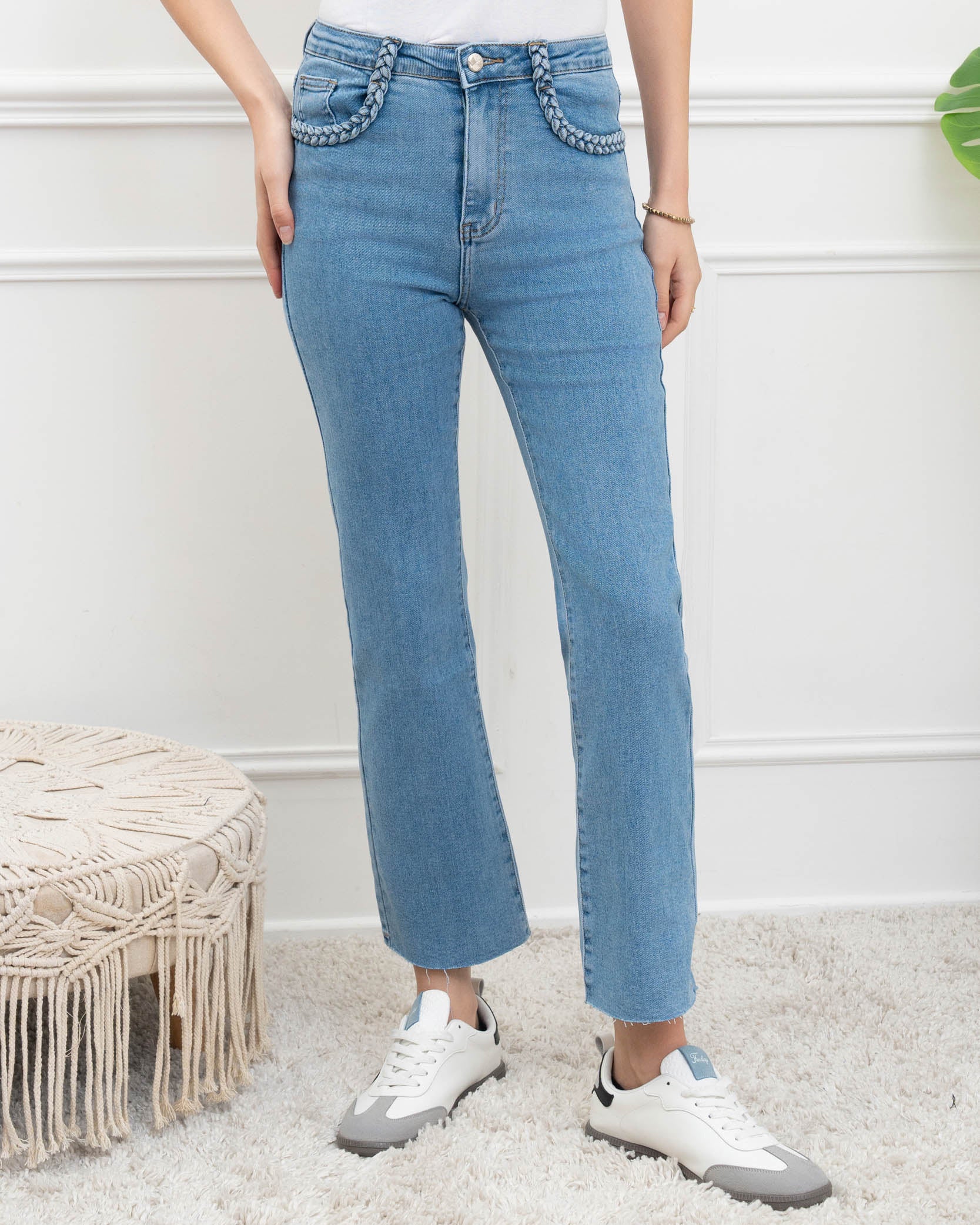 Folyrose | Wide leg jeans Crop Rezz Blauw