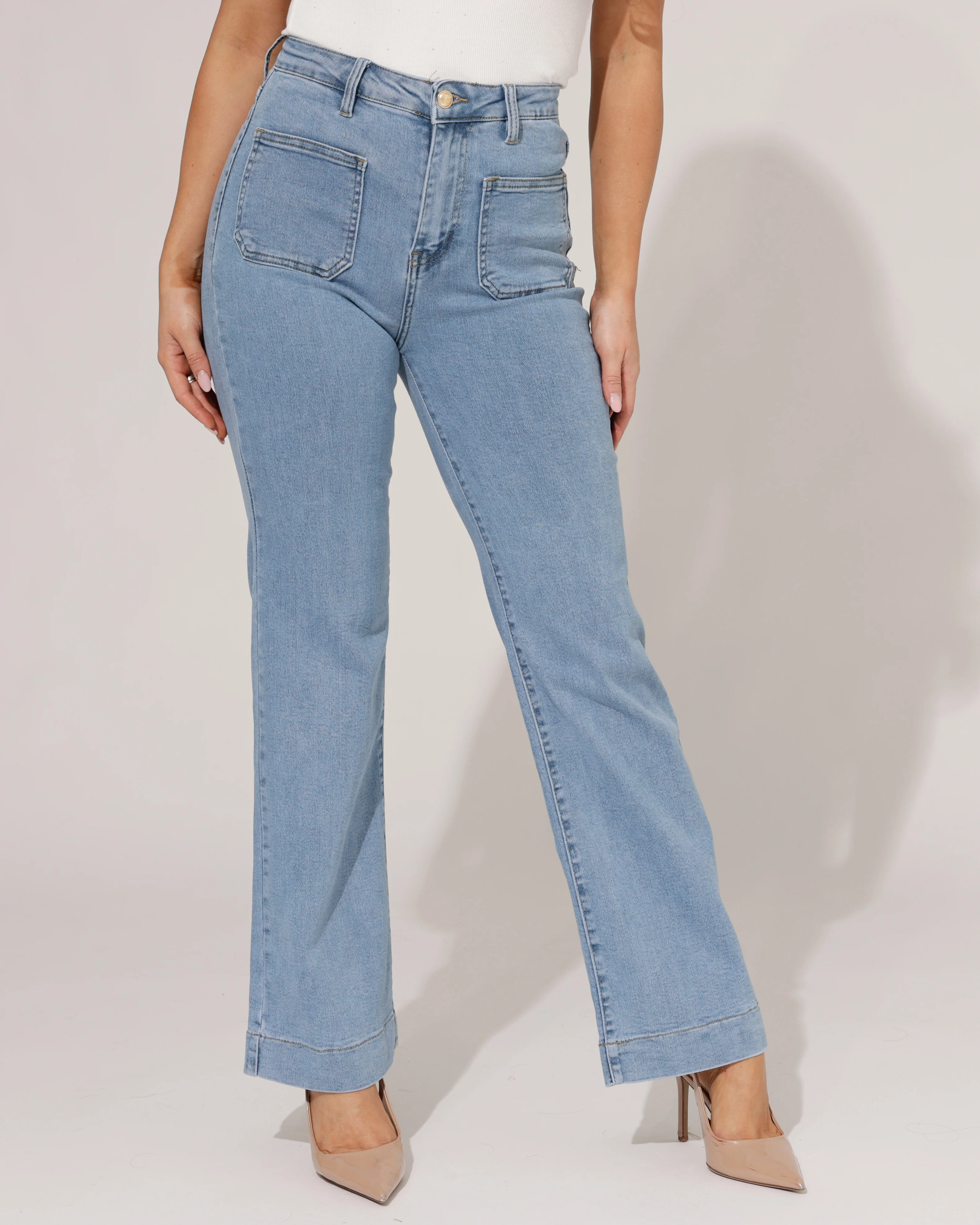 Folyrose | Wide leg jeans Jana-R Blauw - Image 2