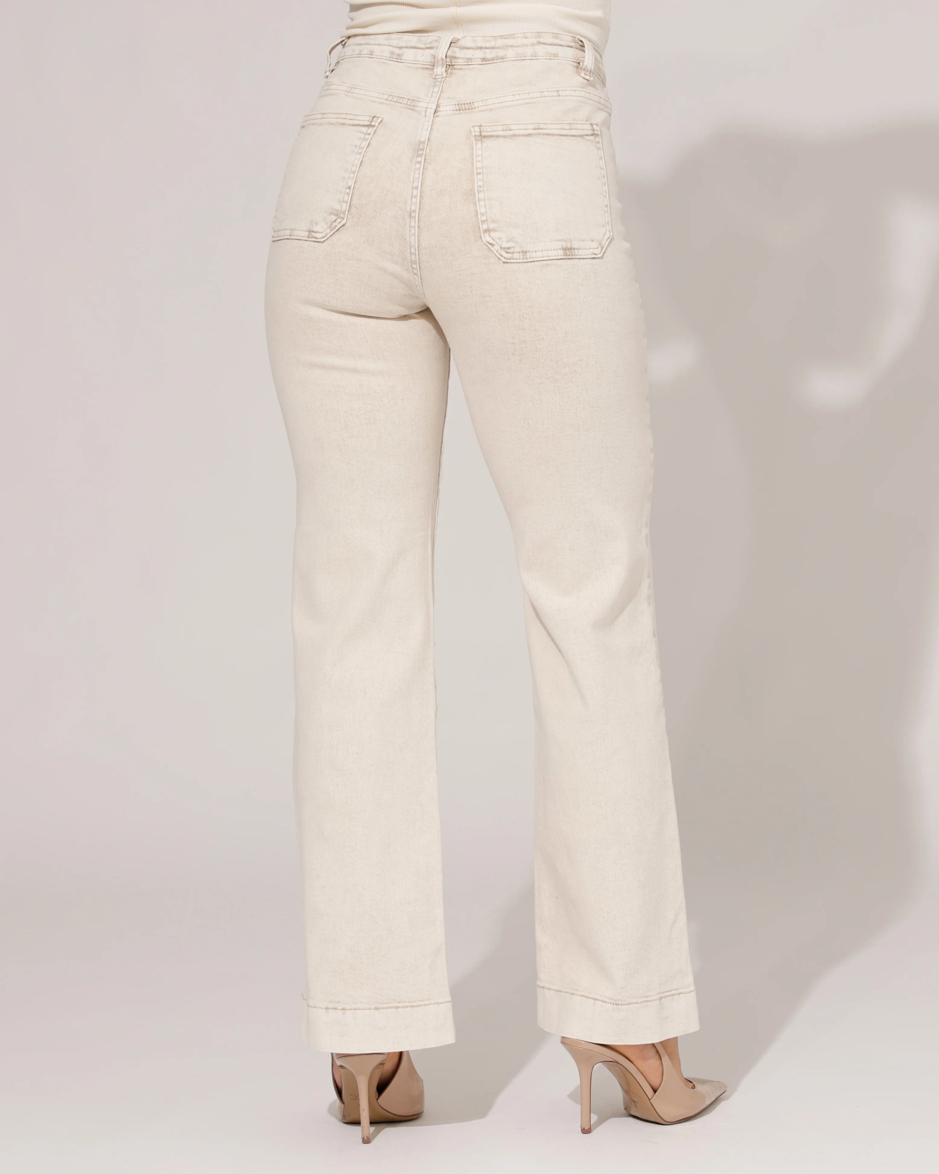 Folyrose | Wide leg jeans Mika-YG Beige - Image 3