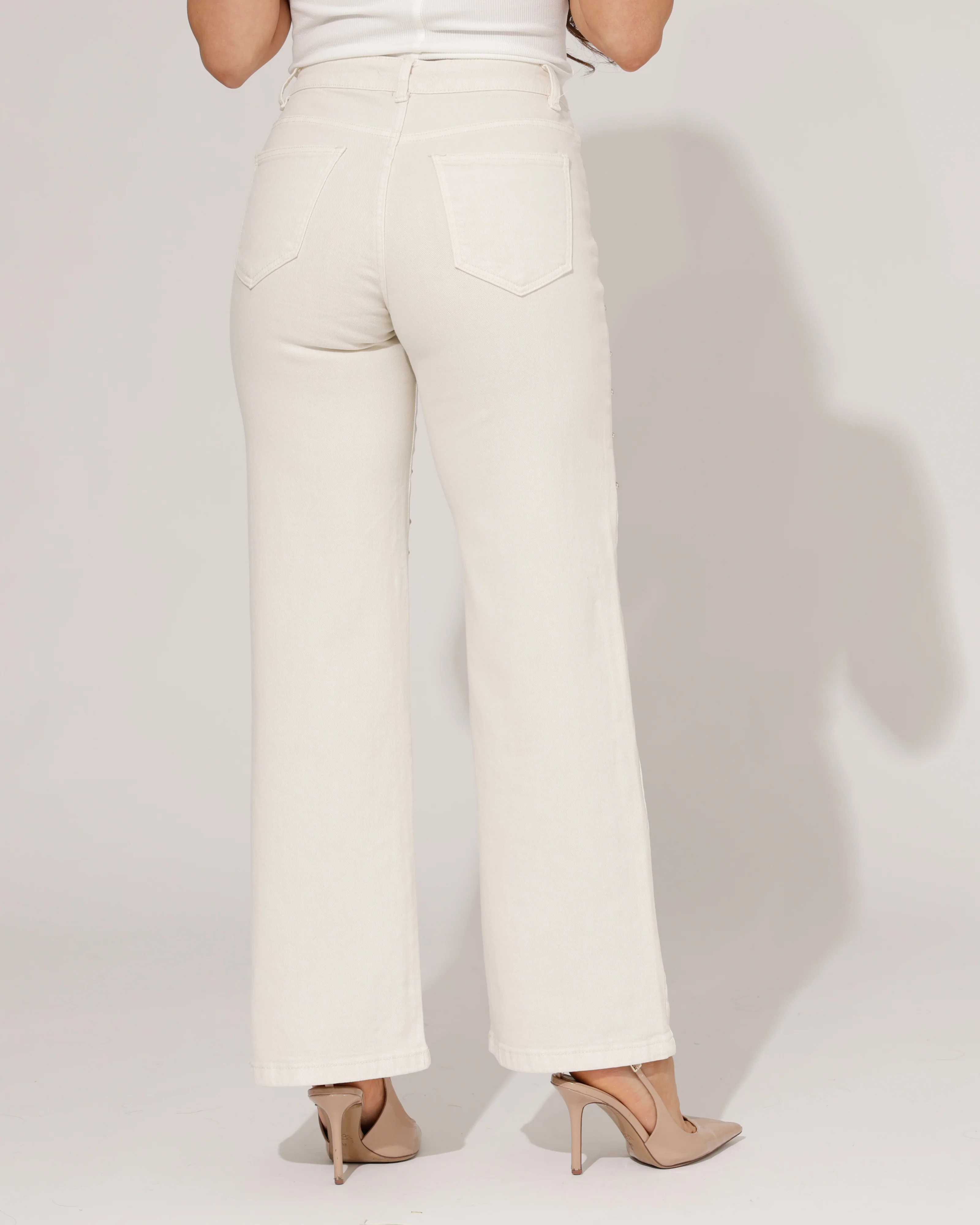 Folyrose | Wide leg jeans Nola-C Beige - Image 4