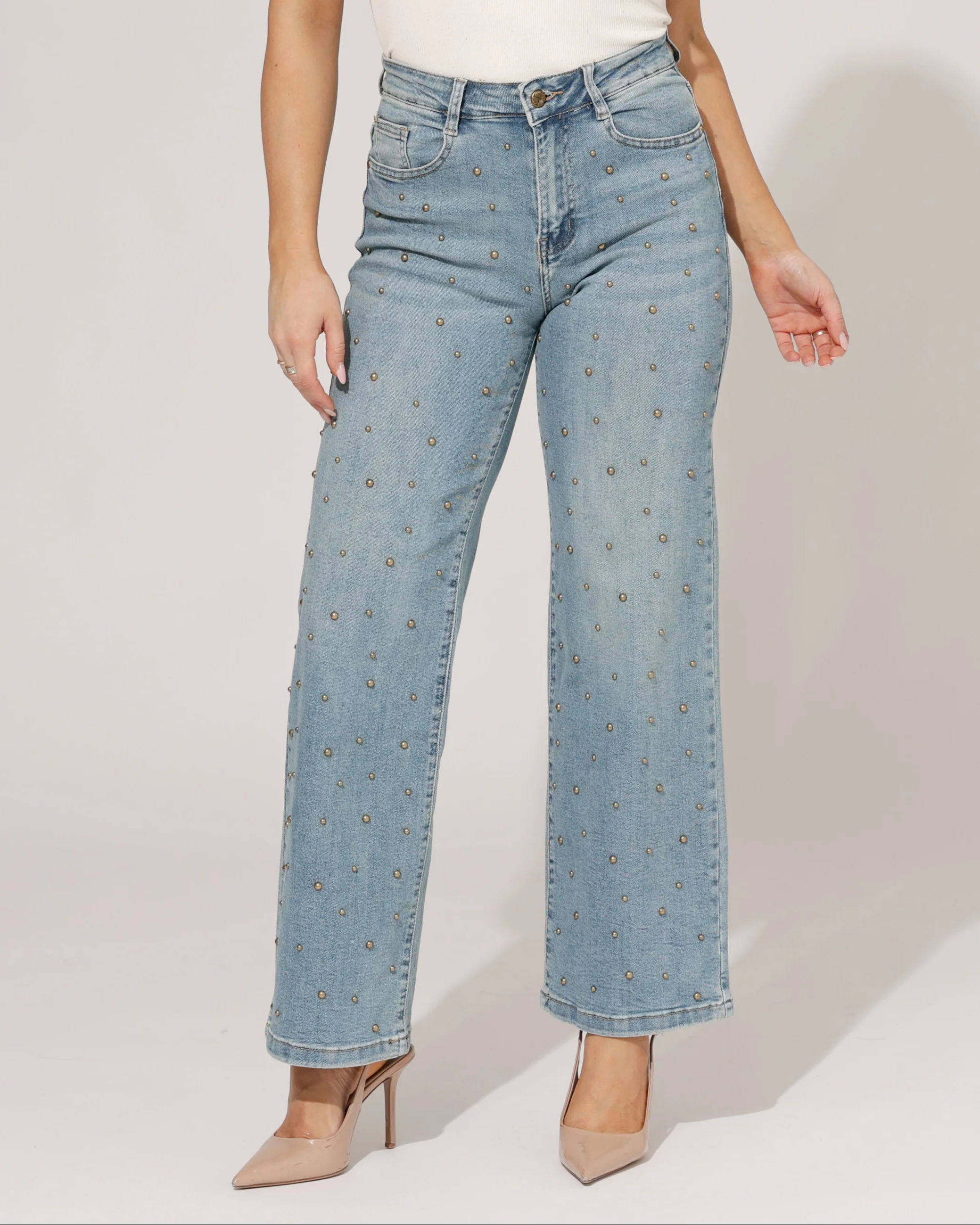Folyrose | Wide leg jeans Nola-V3 Blauw