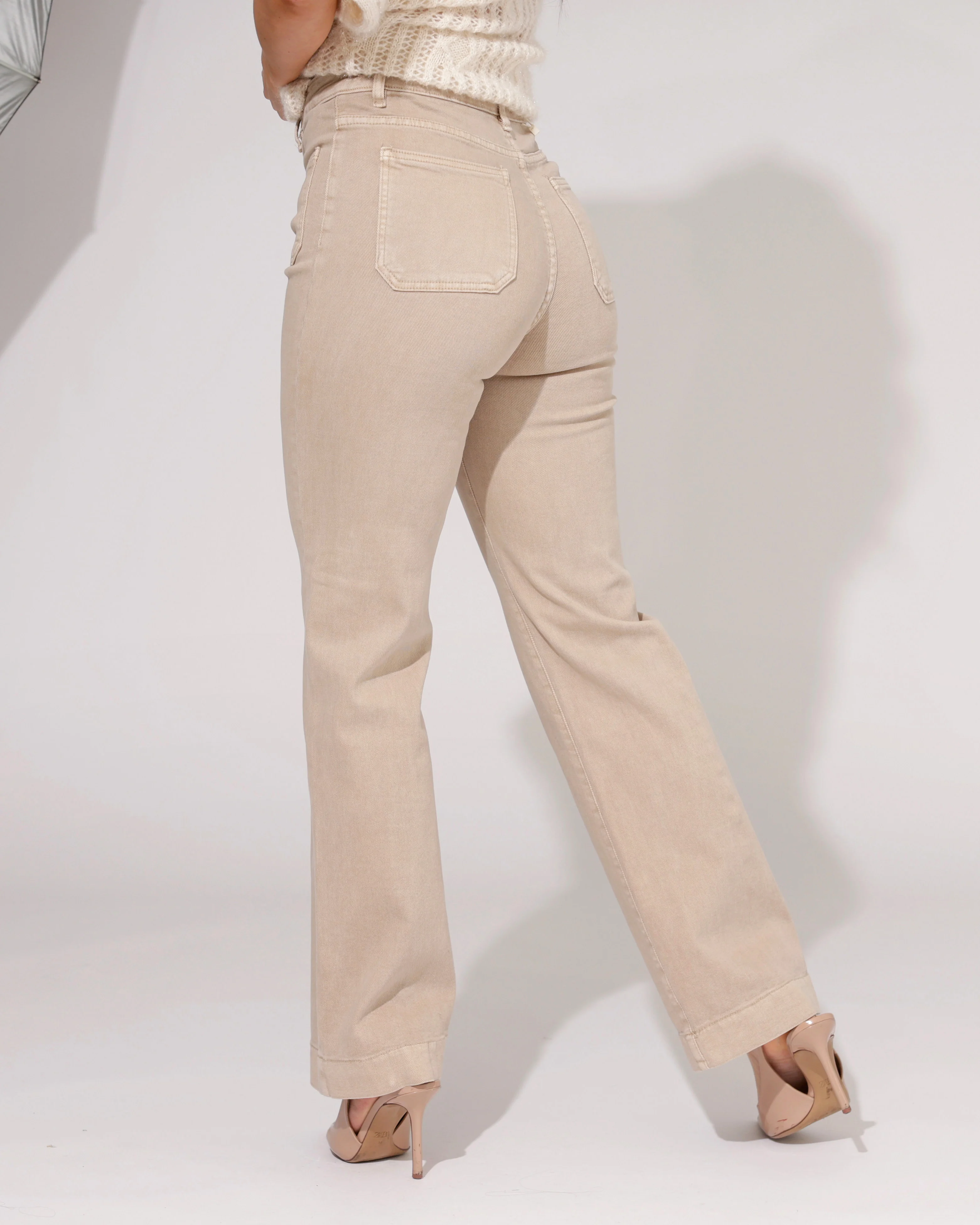 Folyrose | Wide leg jeans Zita-G Zand - Image 4