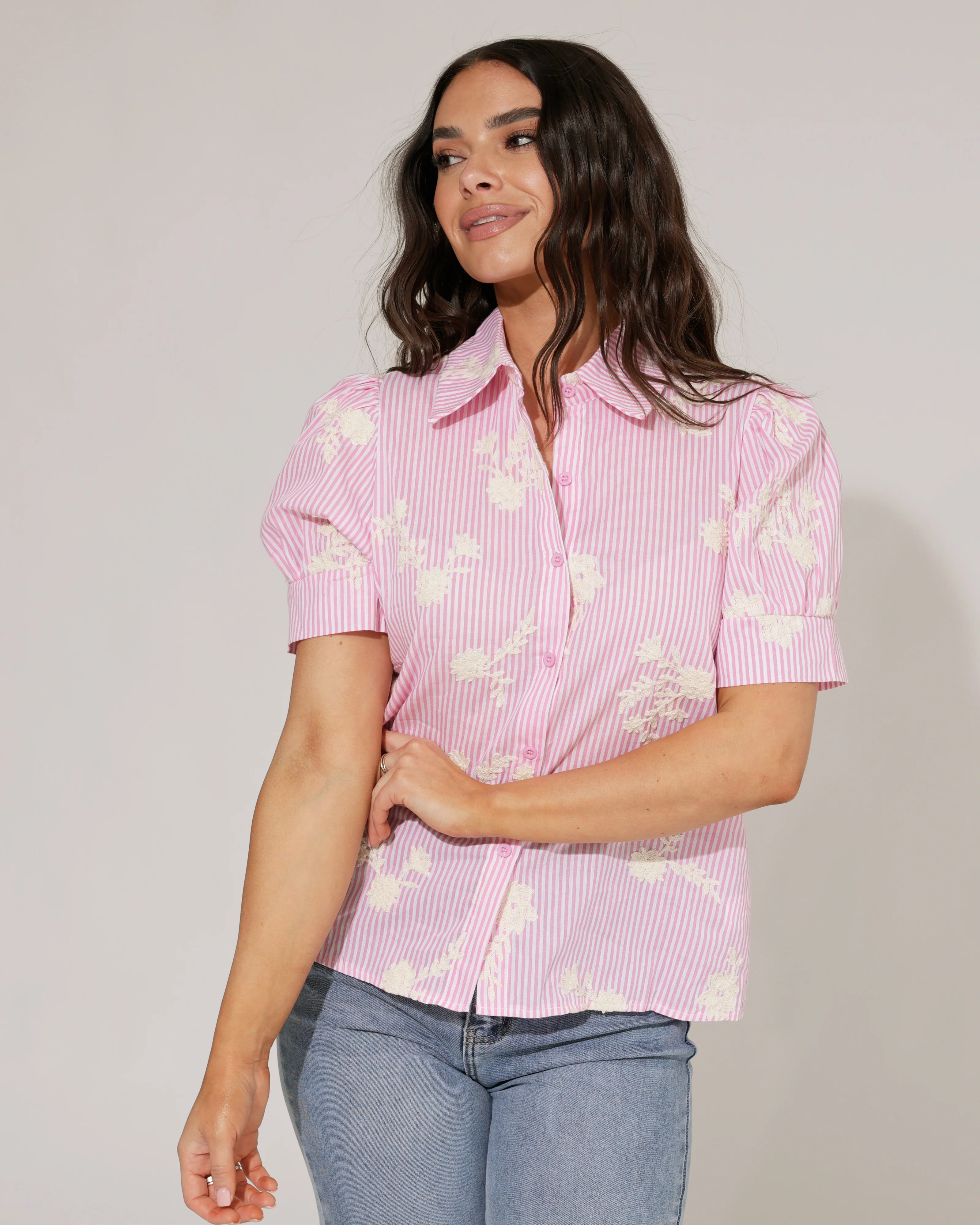 Gestreepte blouse Hilley Roze - Image 2