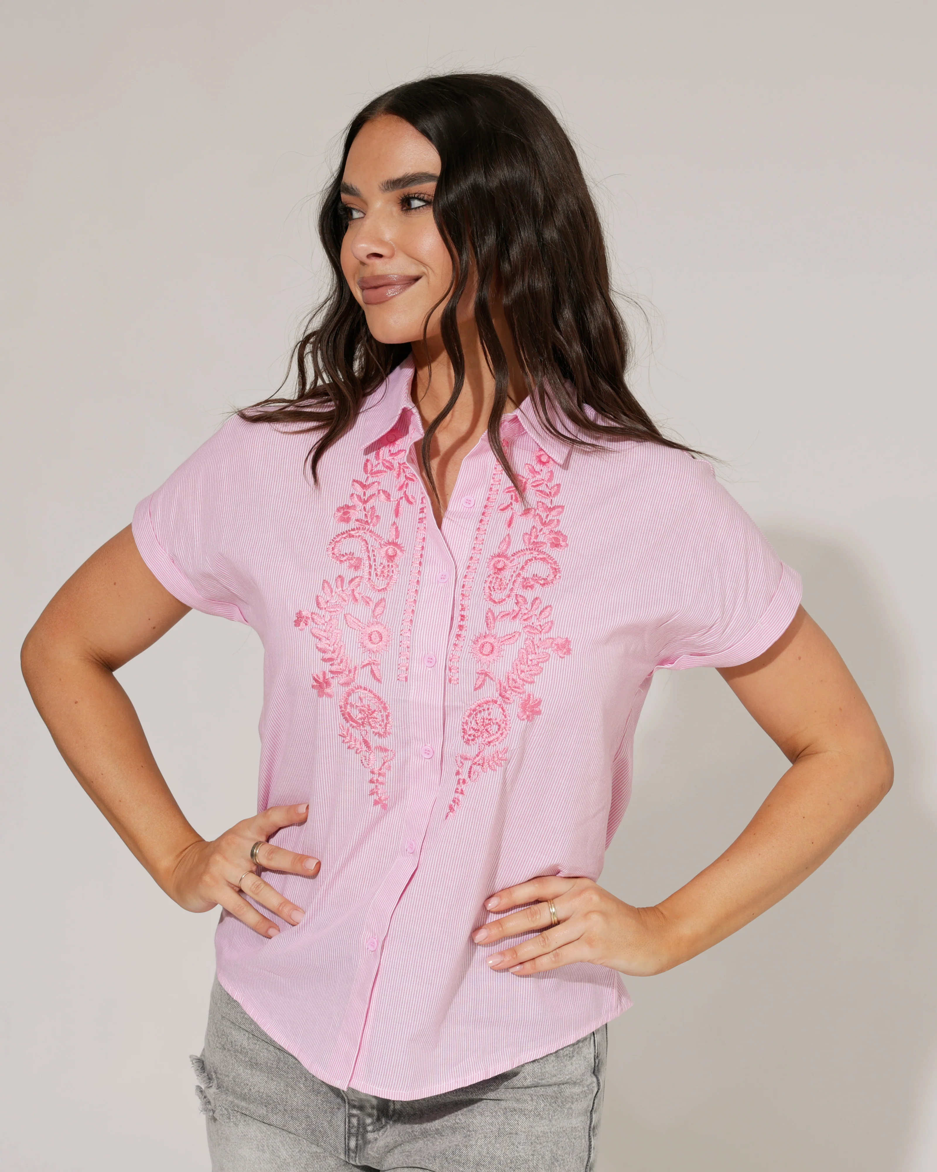 Gestreepte blouse Nina Roze