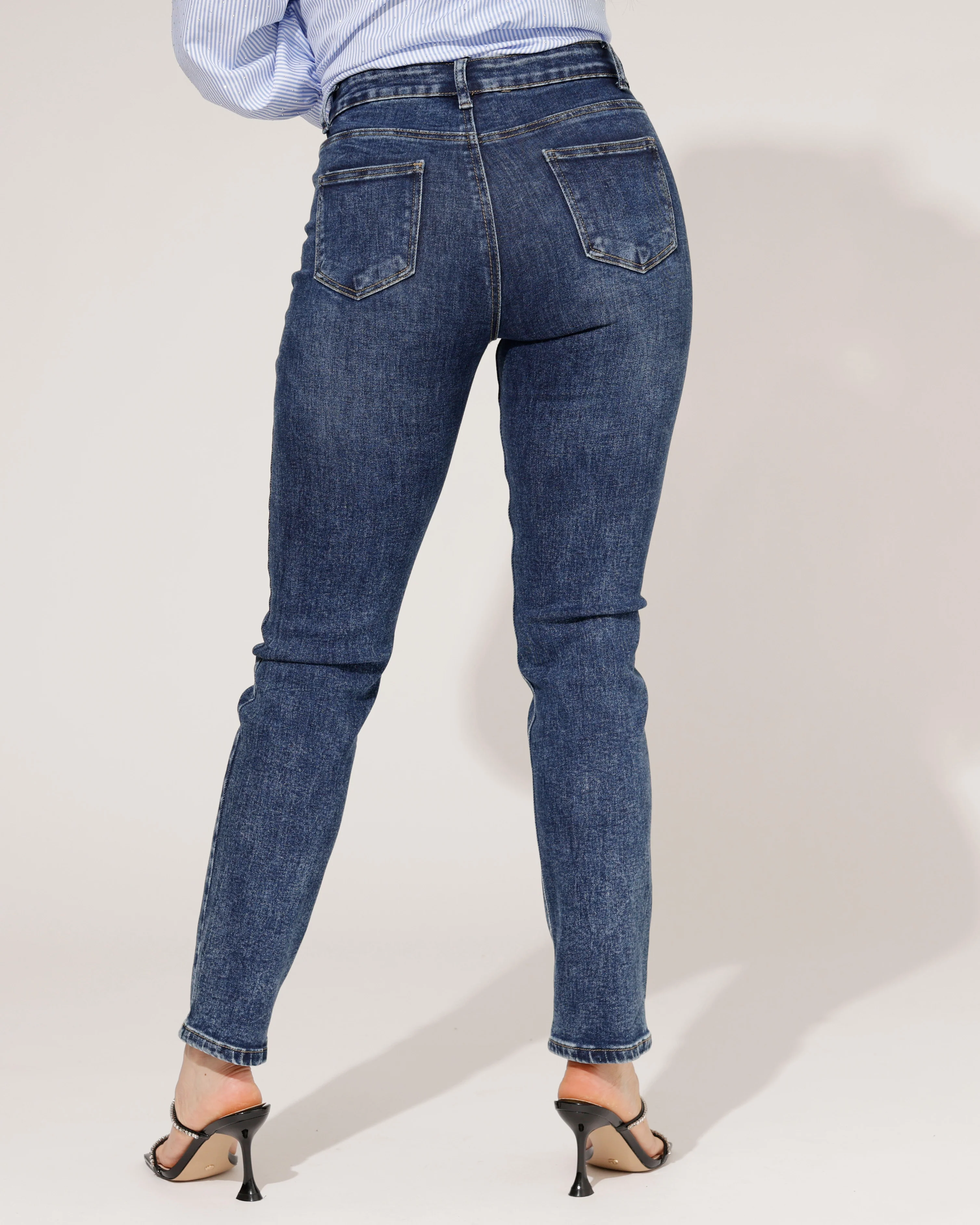 Goodies | Mom jeans Cee Donkerblauw - Image 4