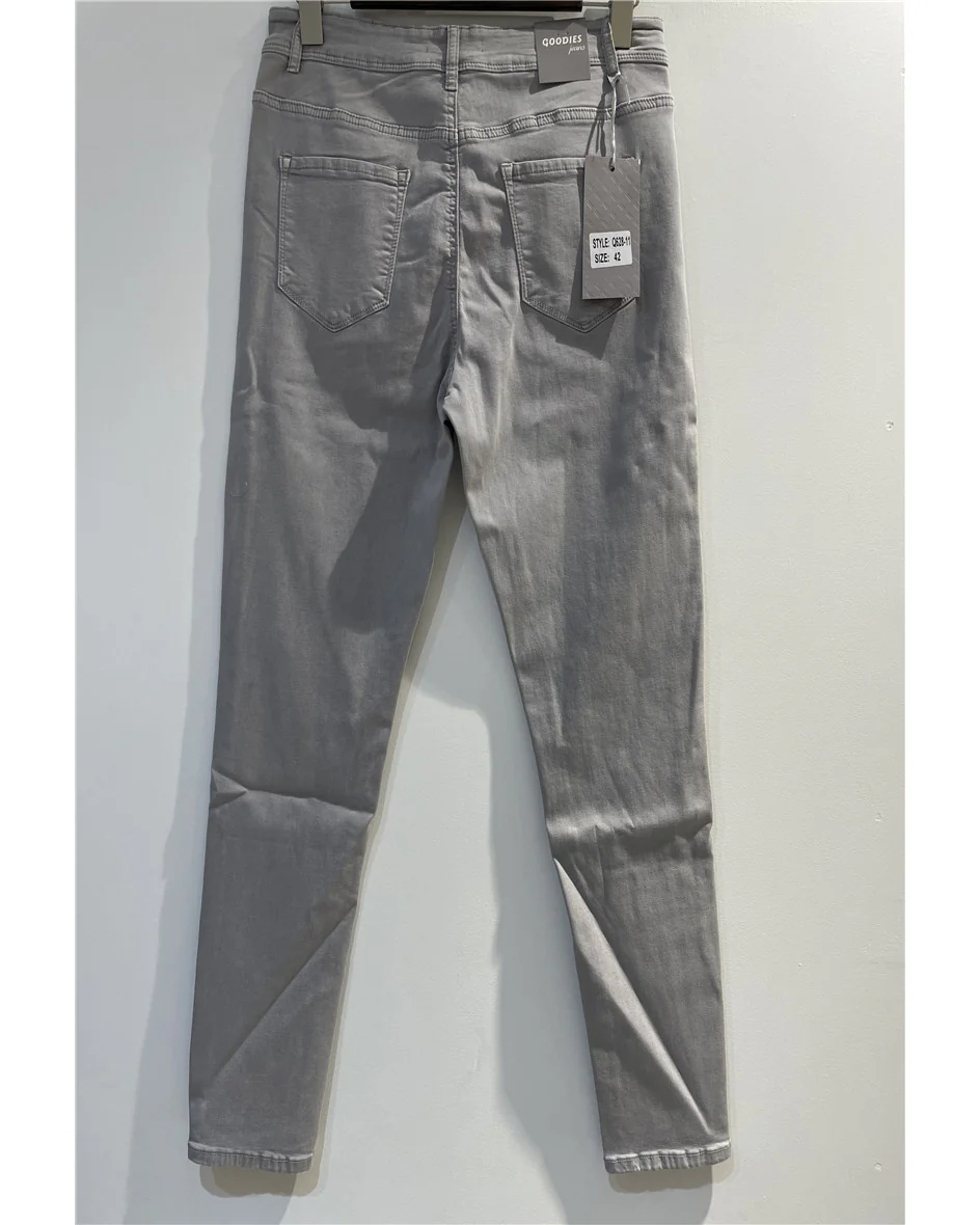 Goodies | Skinny jeans Lou-11 Lichtgrijs - Image 2
