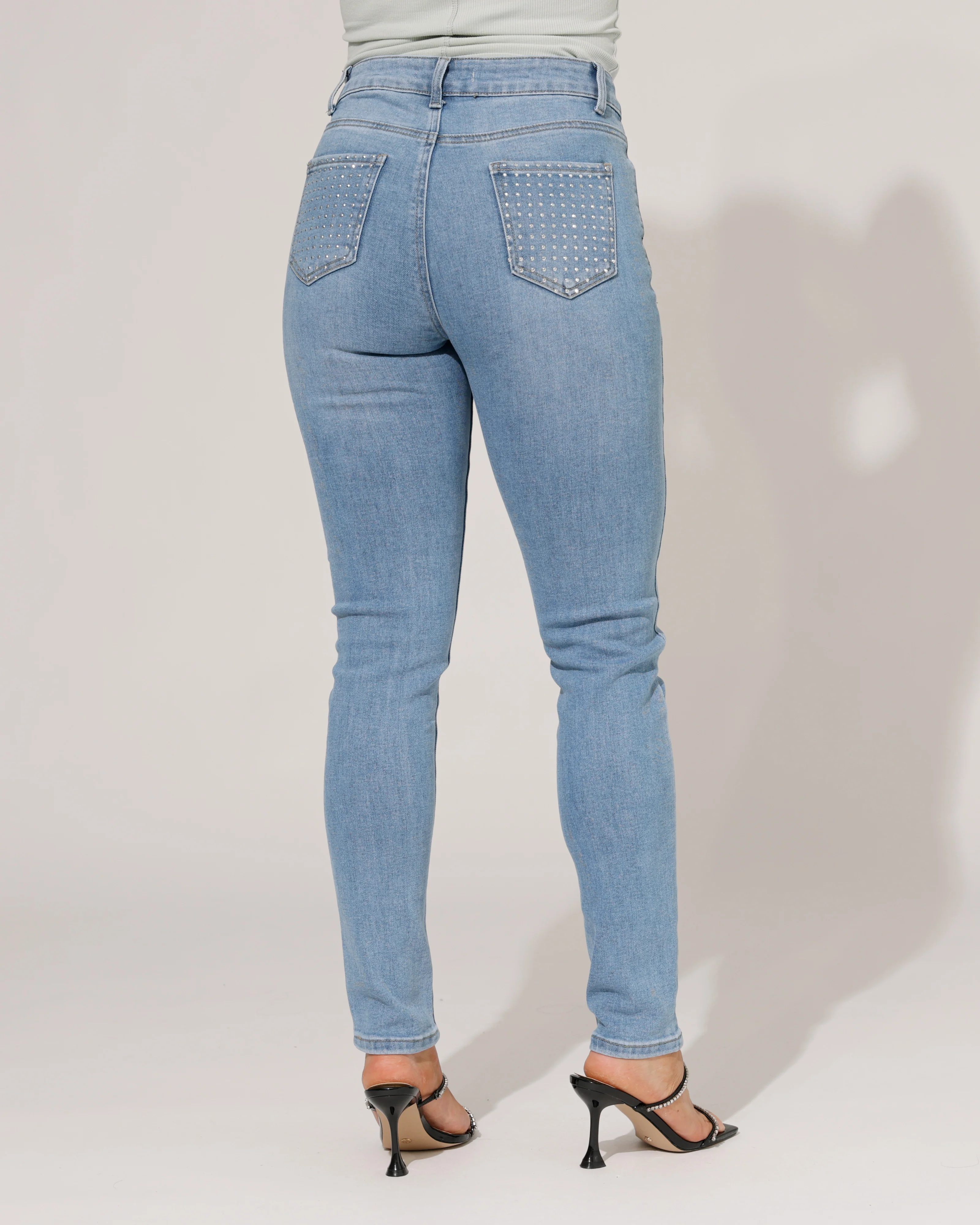 Goodies | Skinny jeans strass-zak Vivey Blauw - Image 4