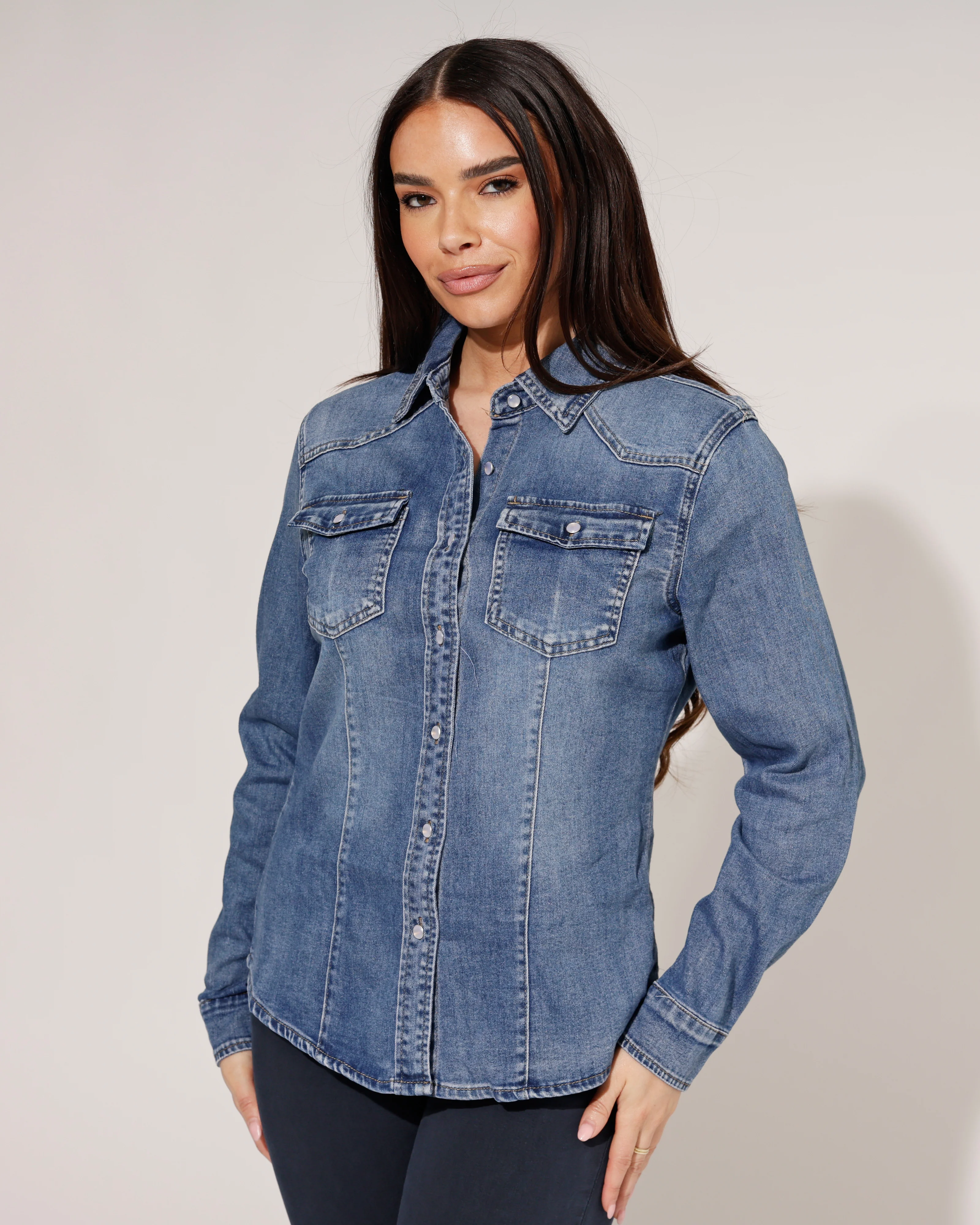 Goodies | Spijkerblouse Nadie Blauw