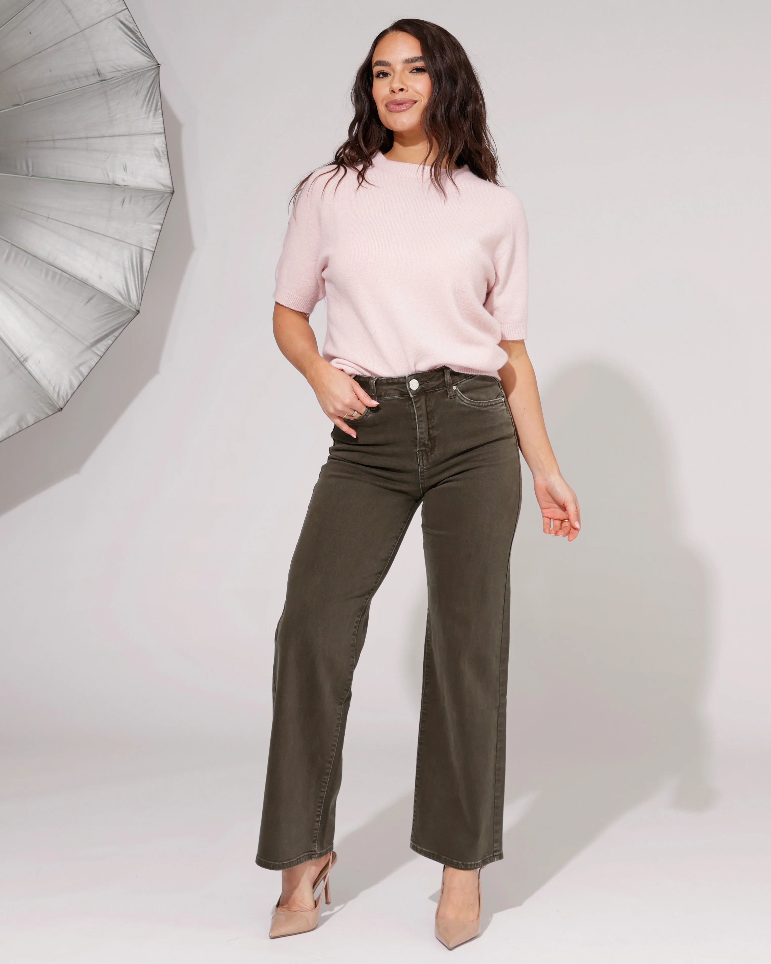 Goodies | Wide leg jeans Es-13 Donkergroen - Image 4