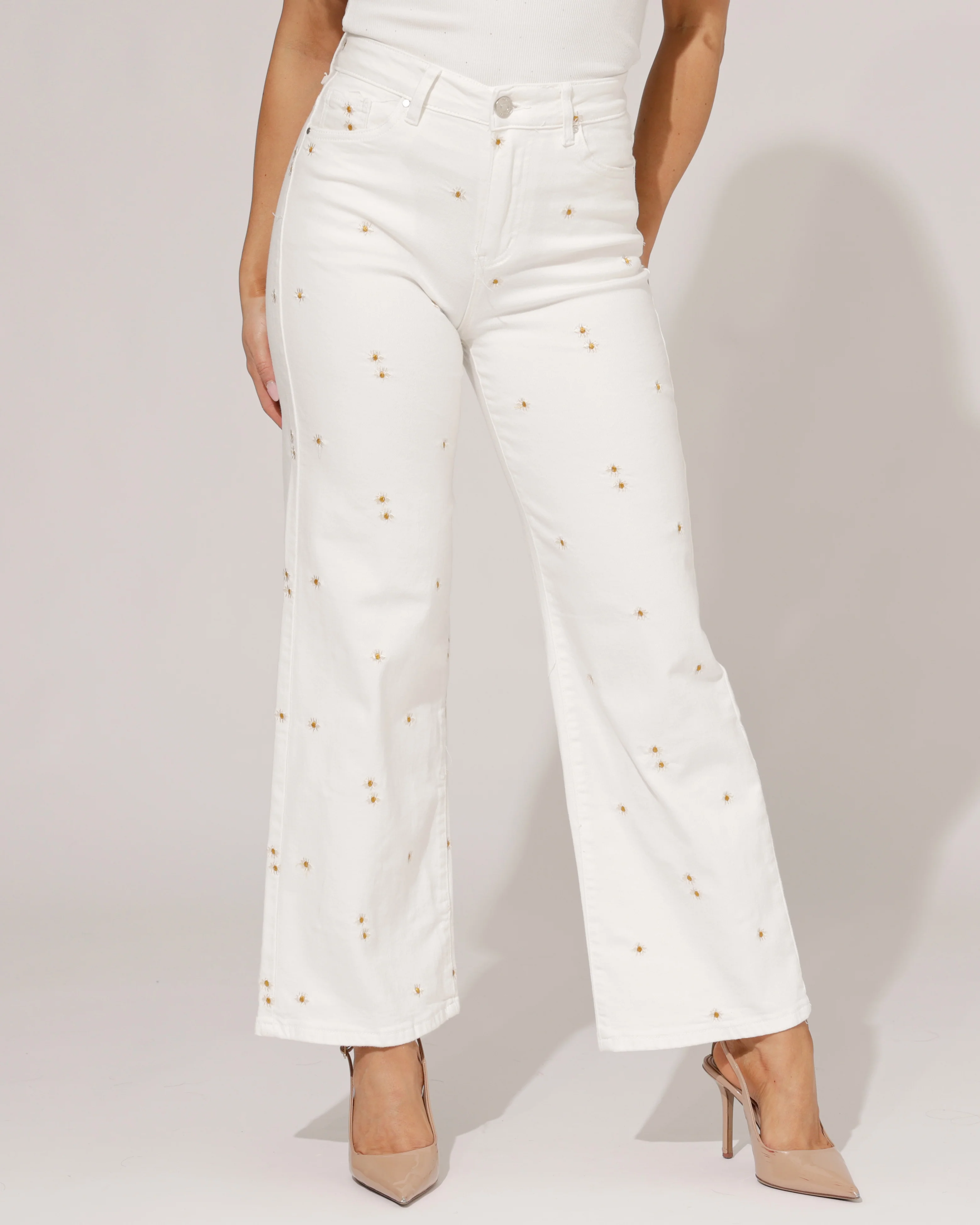 Goodies | Wide leg jeans Kyra Wit - Image 3