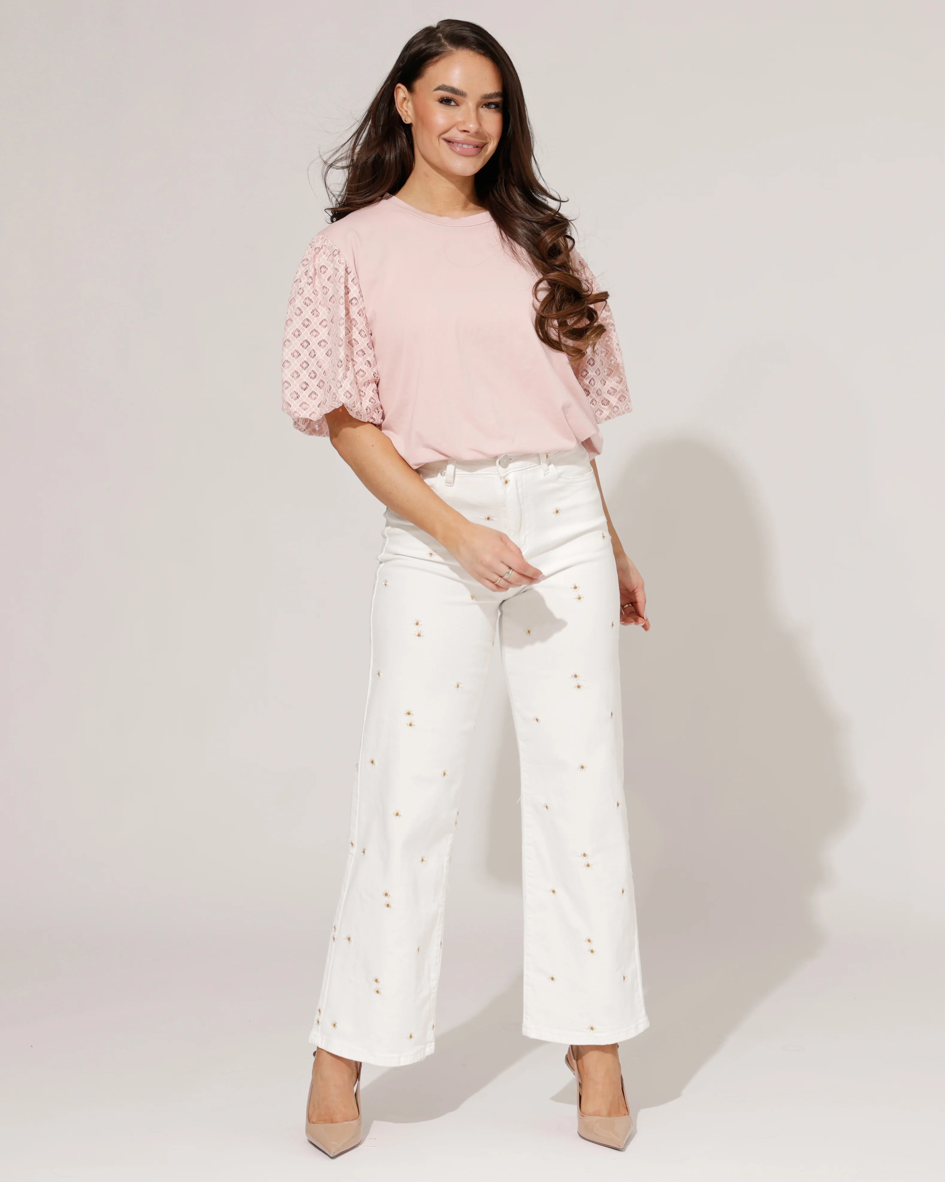 Goodies | Wide leg jeans Kyra Wit - Image 7