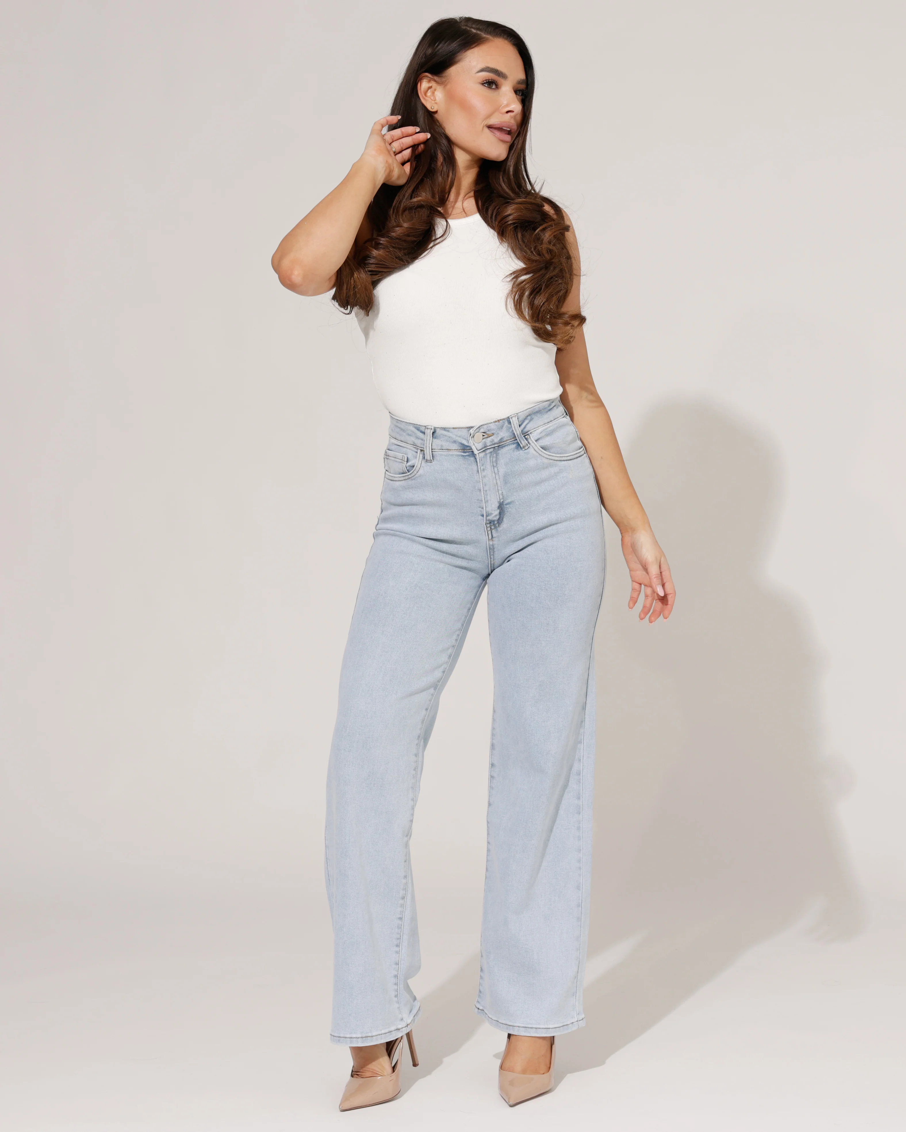 Goodies | Wide leg jeans Nancy Lichtblauw - Image 3