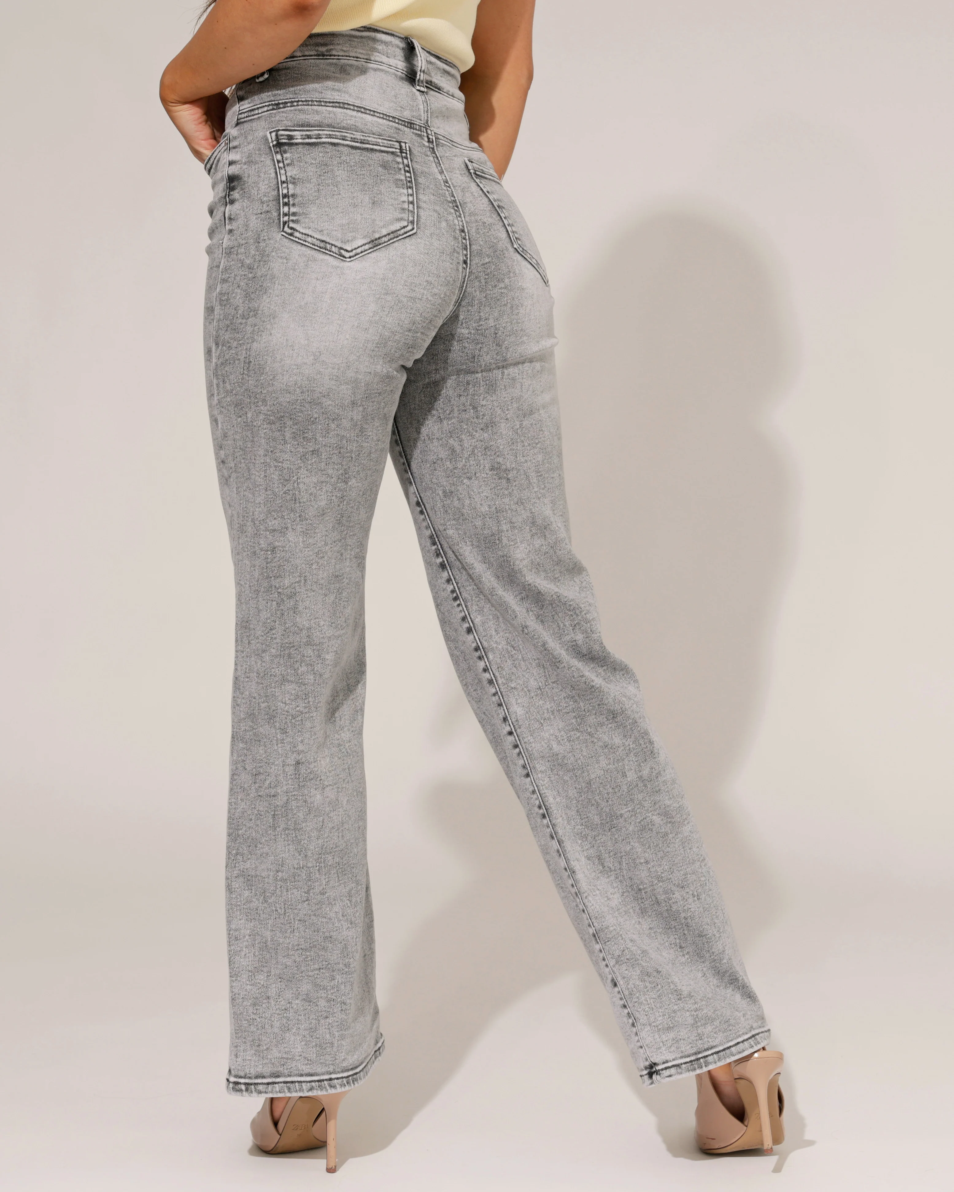 Goodies | Wide leg jeans Rosa Grijs - Image 4