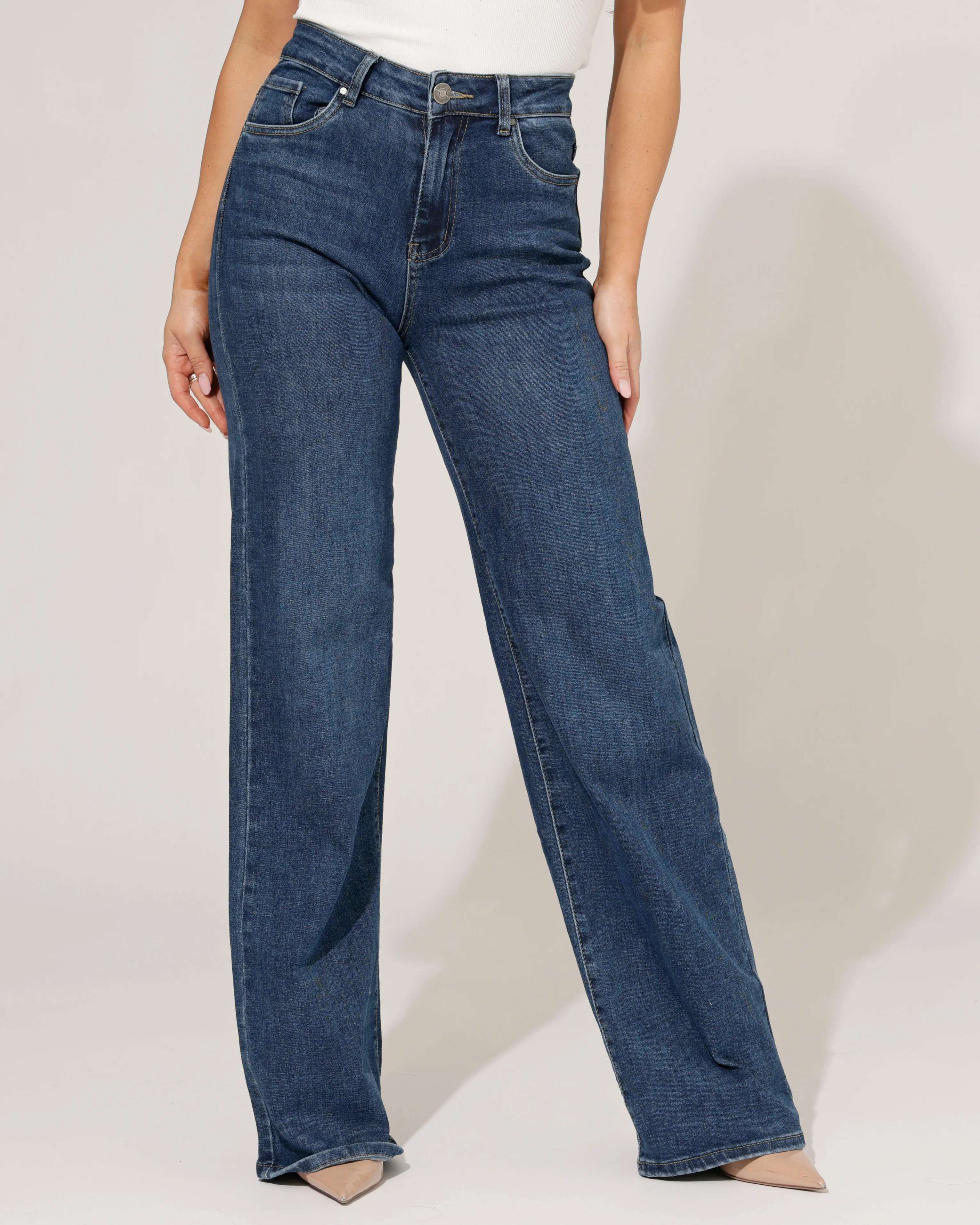 Goodies | Wide leg jeans TALL Rinske Donkerblauw
