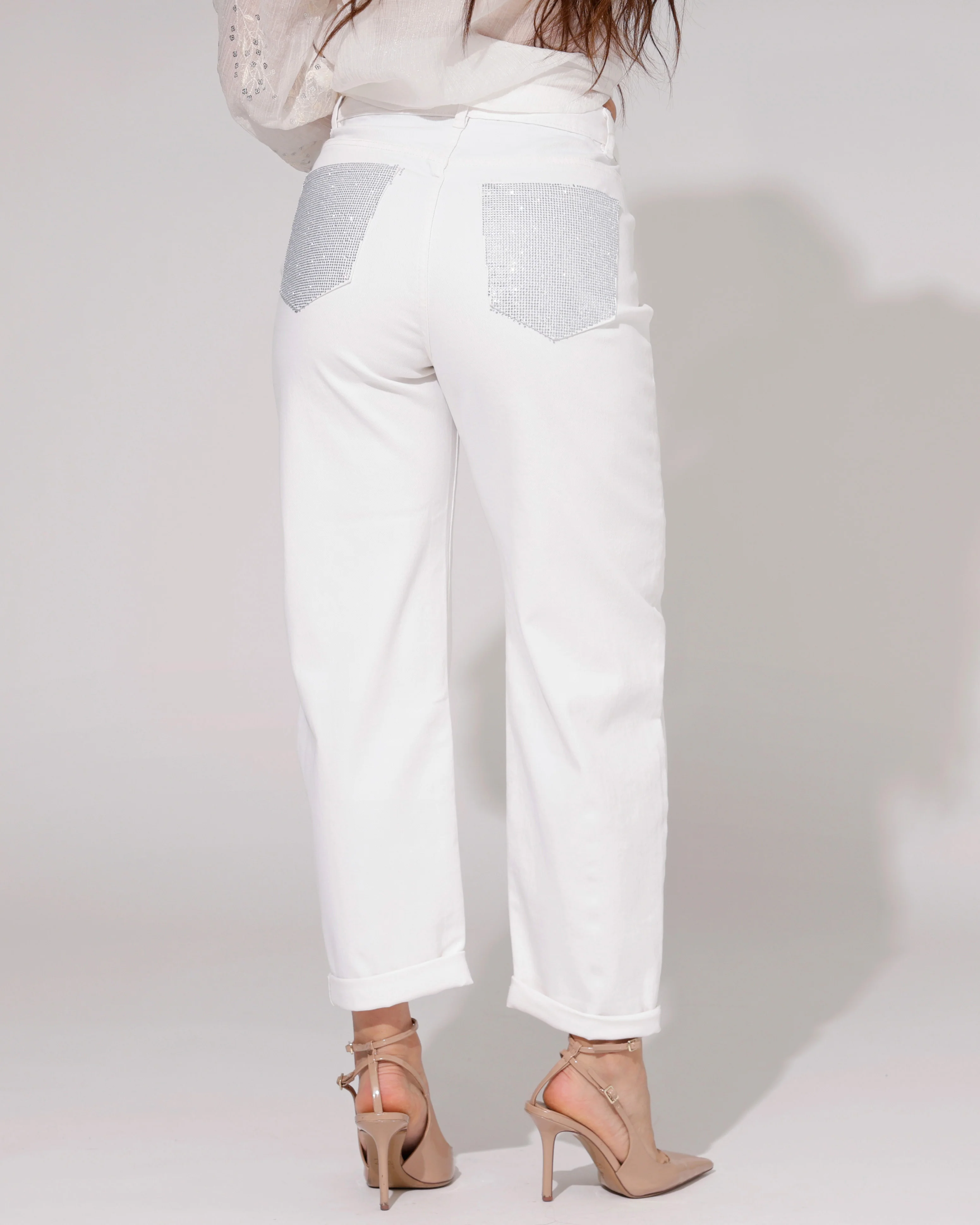 Hello Miss | Barrel jeans Molley-2 Wit