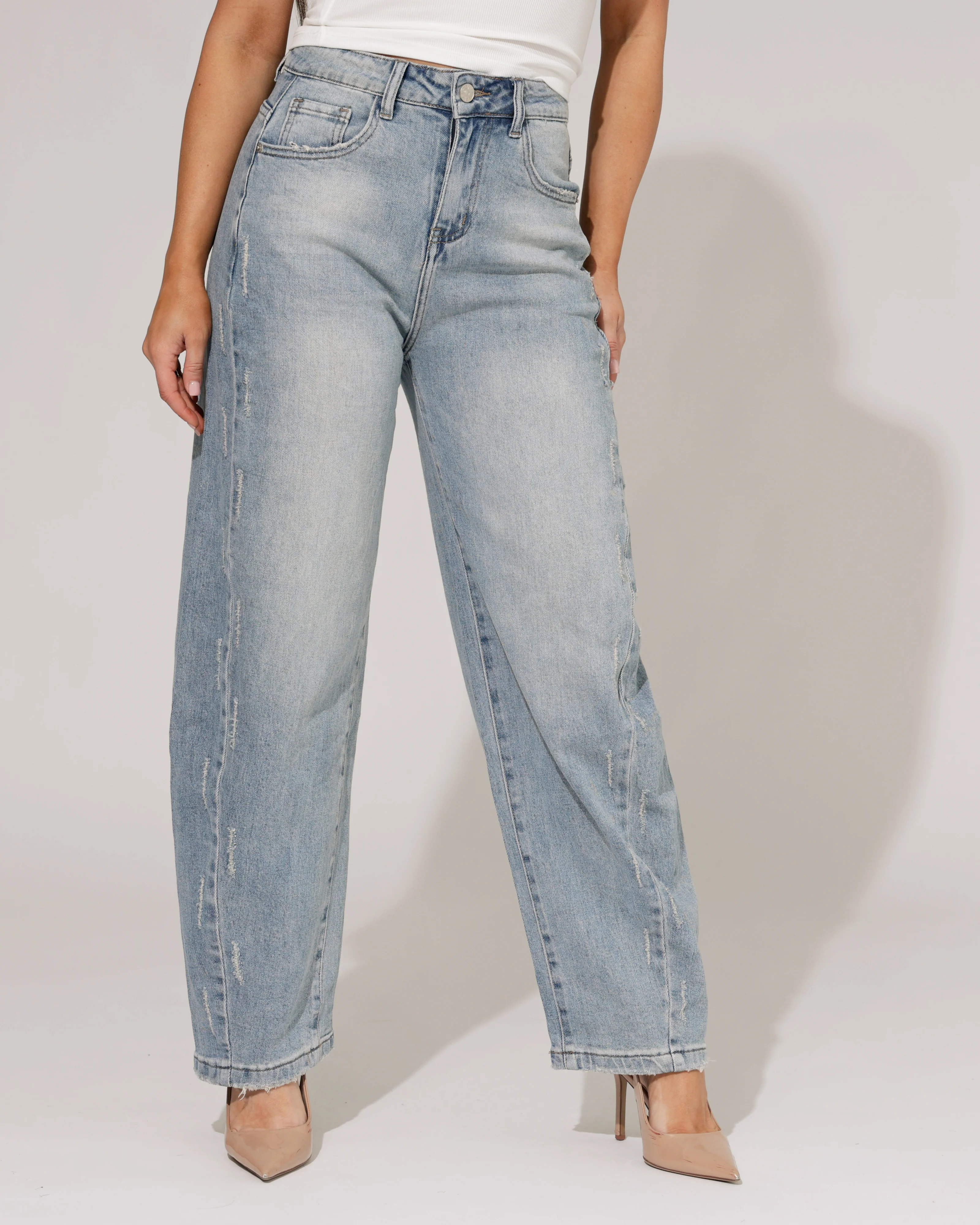 Hello Miss | Barrel jeans ripped Terry Blauw - Image 4
