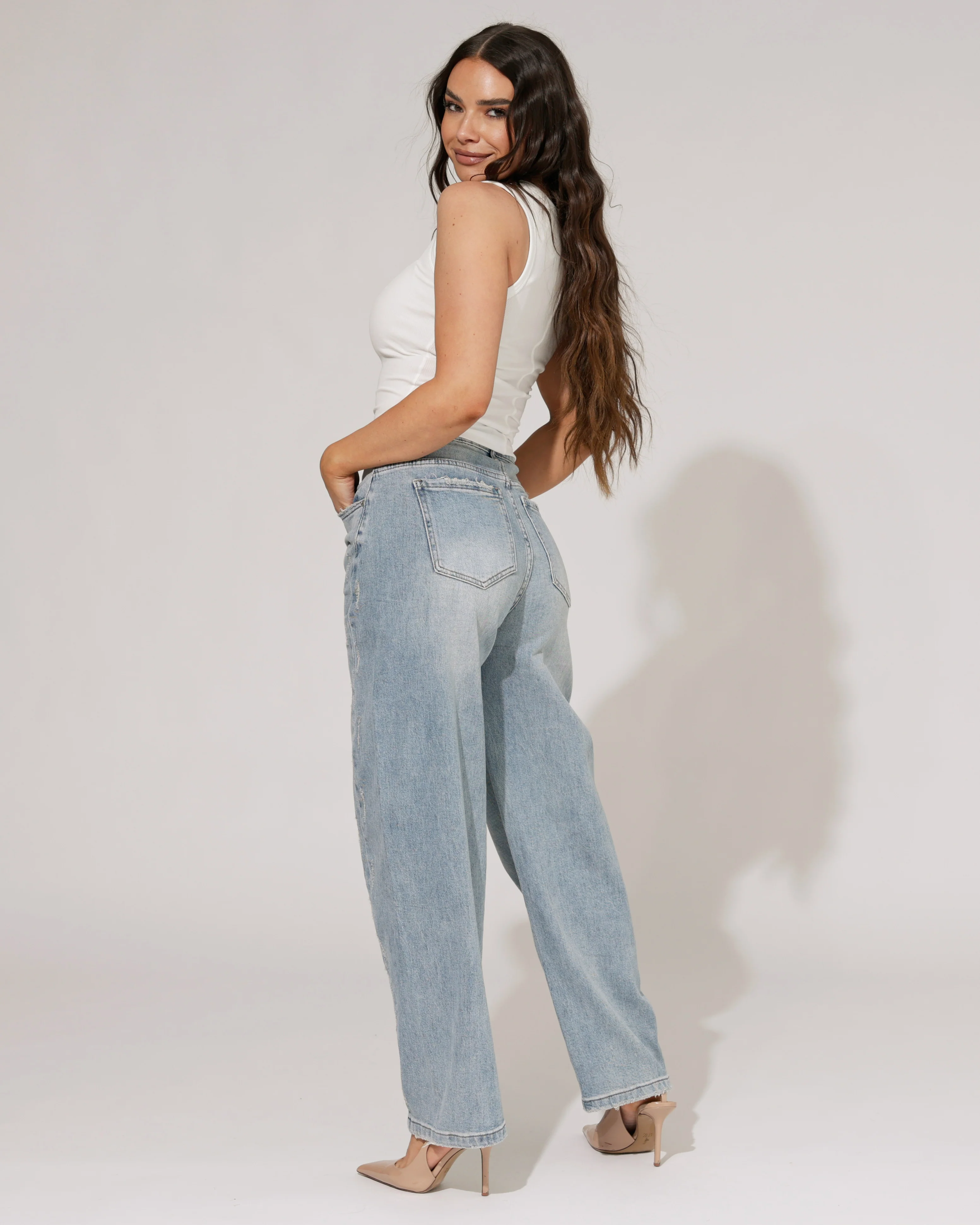 Hello Miss | Barrel jeans ripped Terry Blauw - Image 5