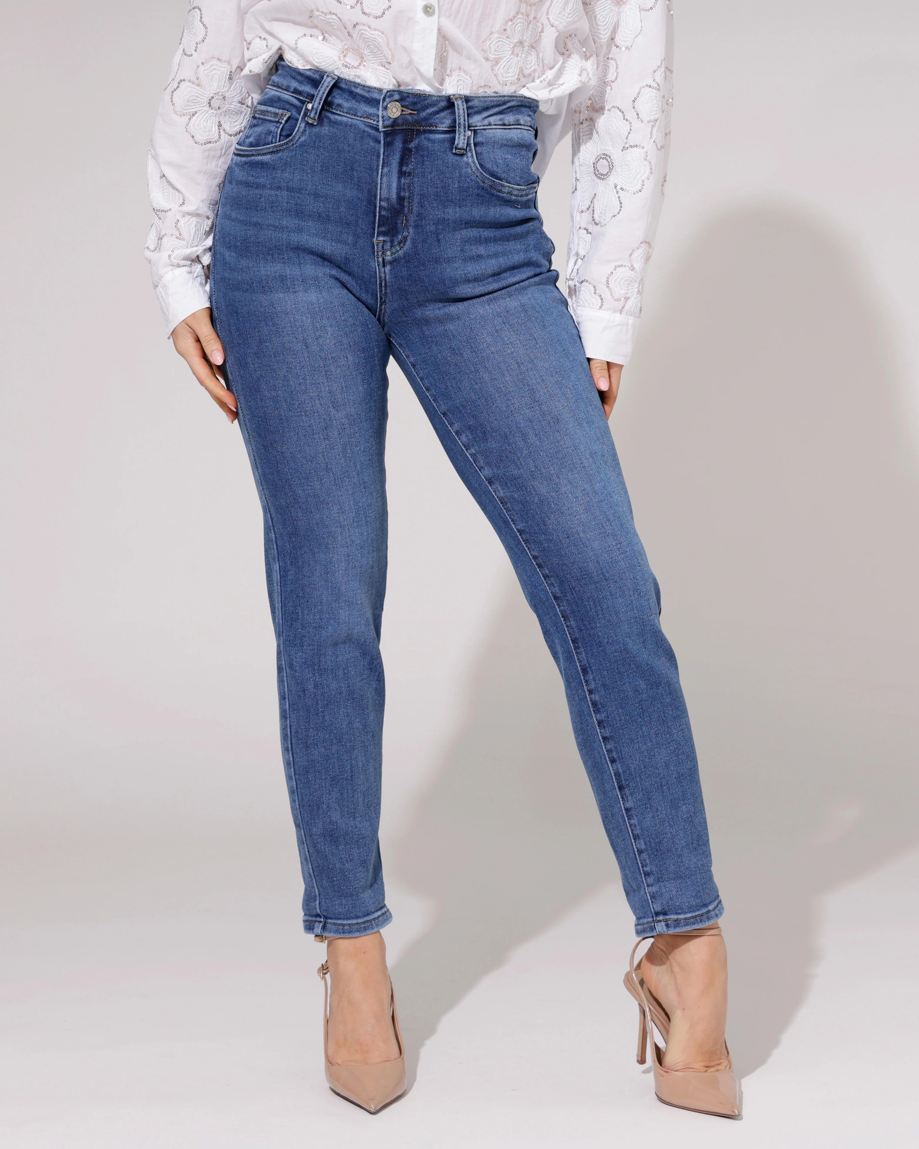 Hello Miss | Mom jeans Kiki-7 Blauw