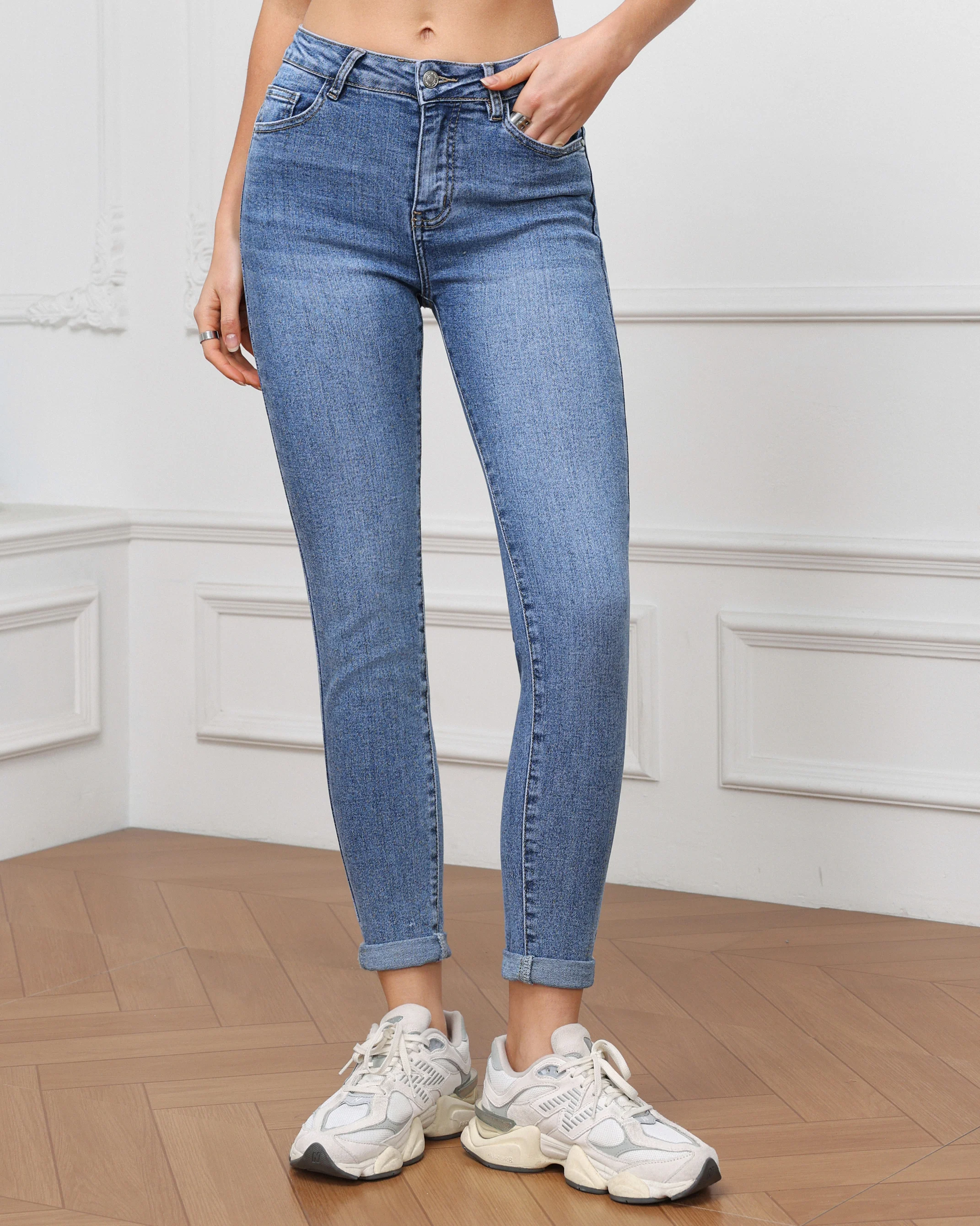 Hello Miss | Skinny jeans Cecile-5 Blauw - Image 3