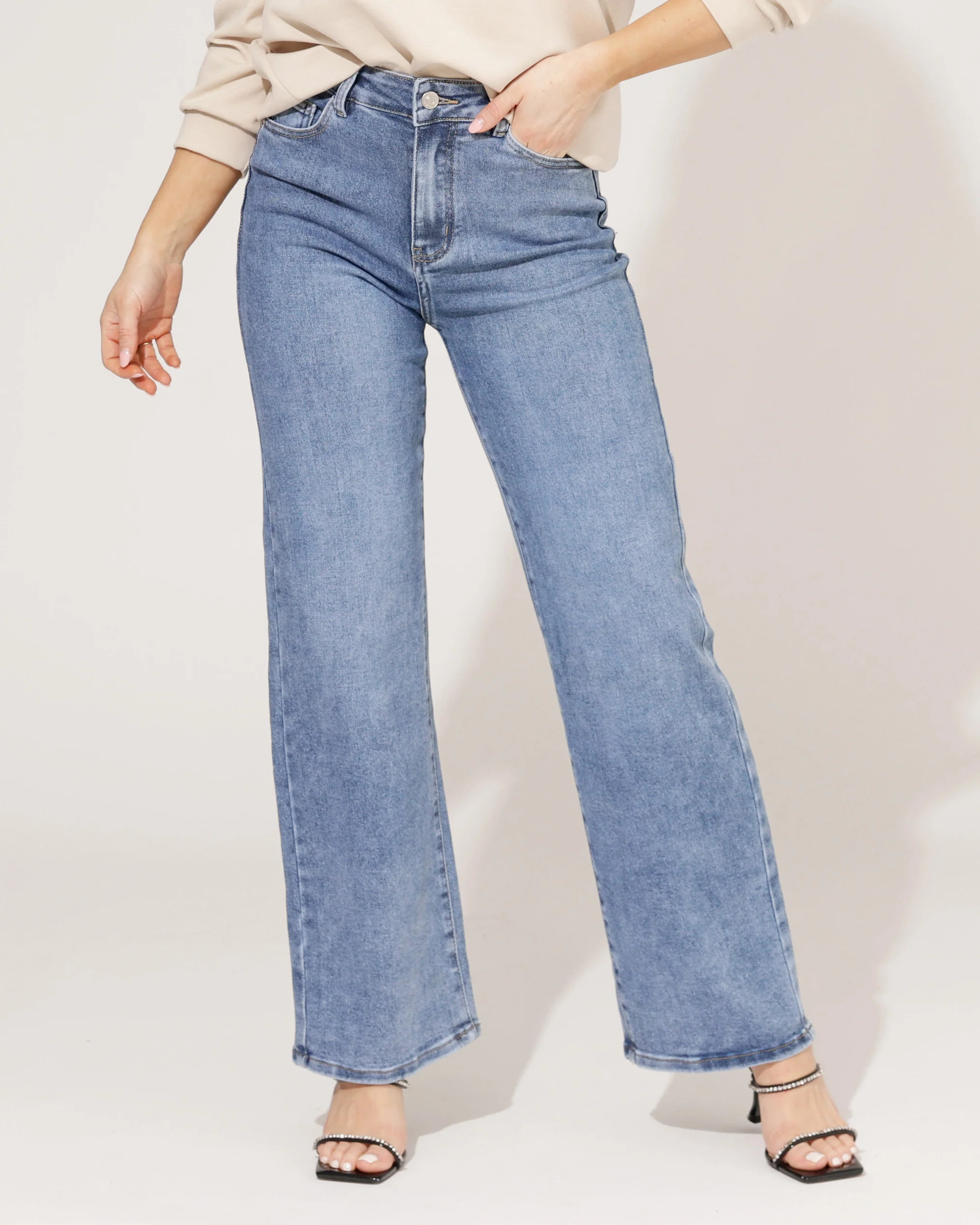 Hello Miss | Wide leg jeans Jamie-15 Blauw