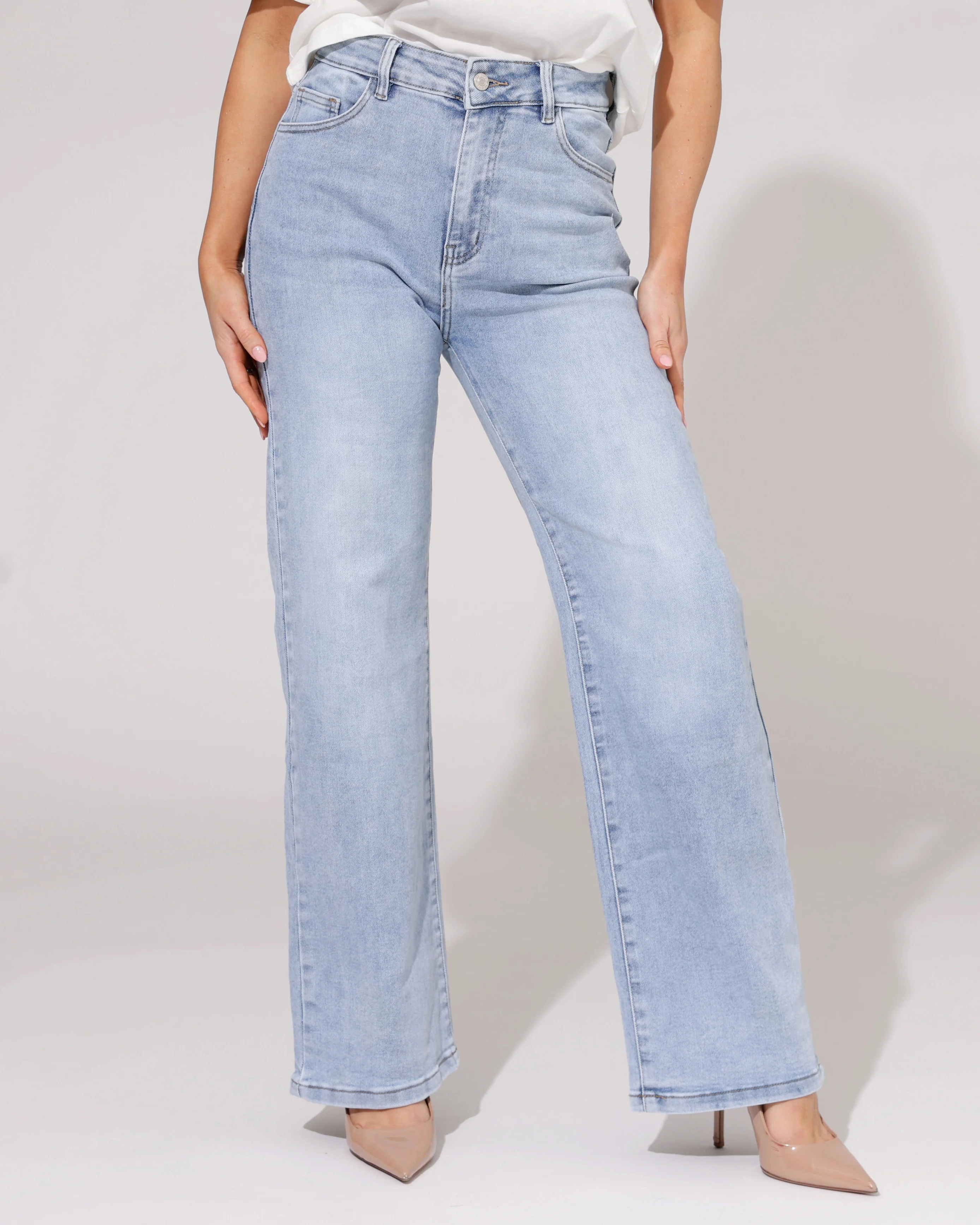 Hello Miss | Wide leg jeans Jante-7 Lichtblauw