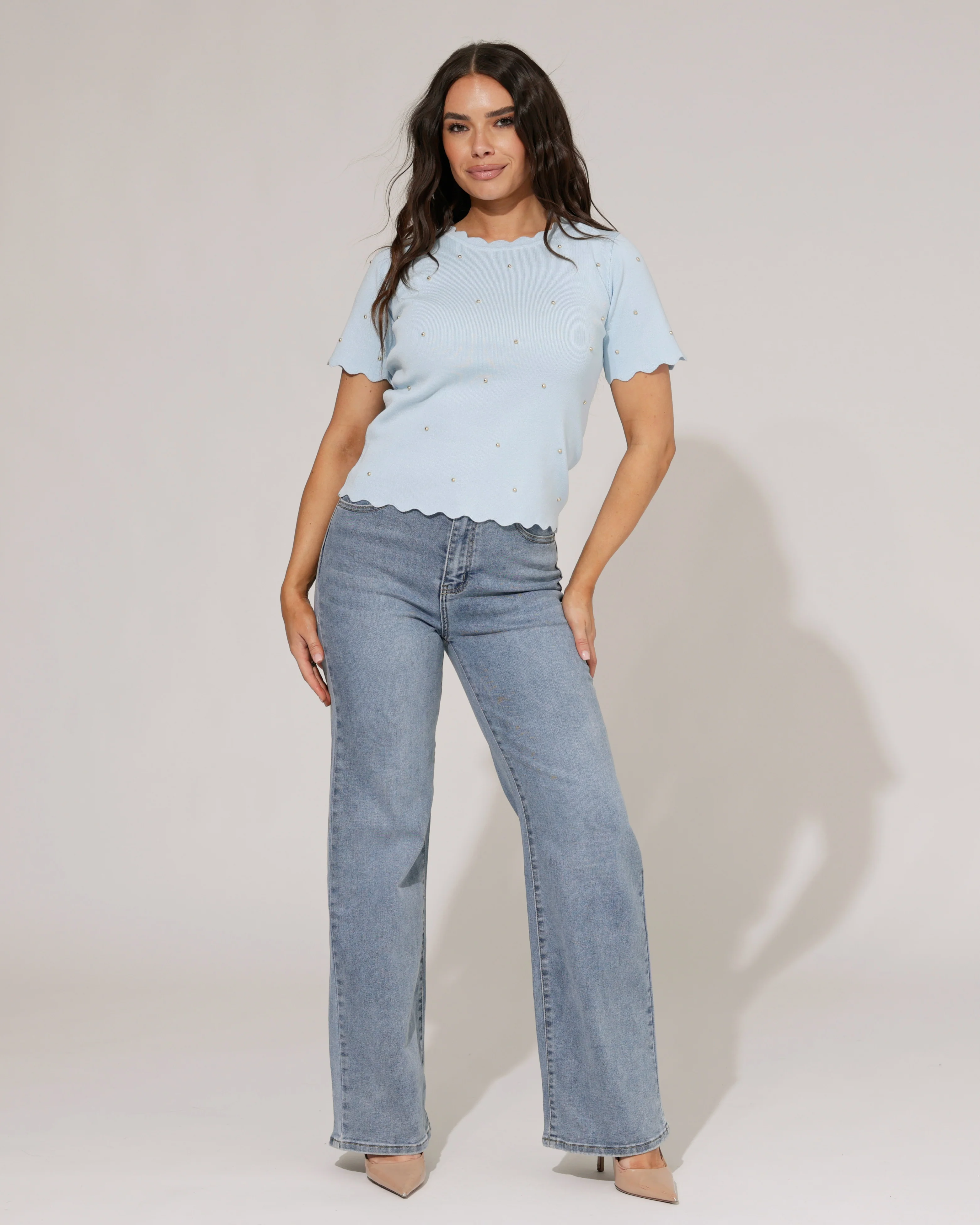Hello Miss | Wide leg jeans Nicole-2 Blauw - Image 2