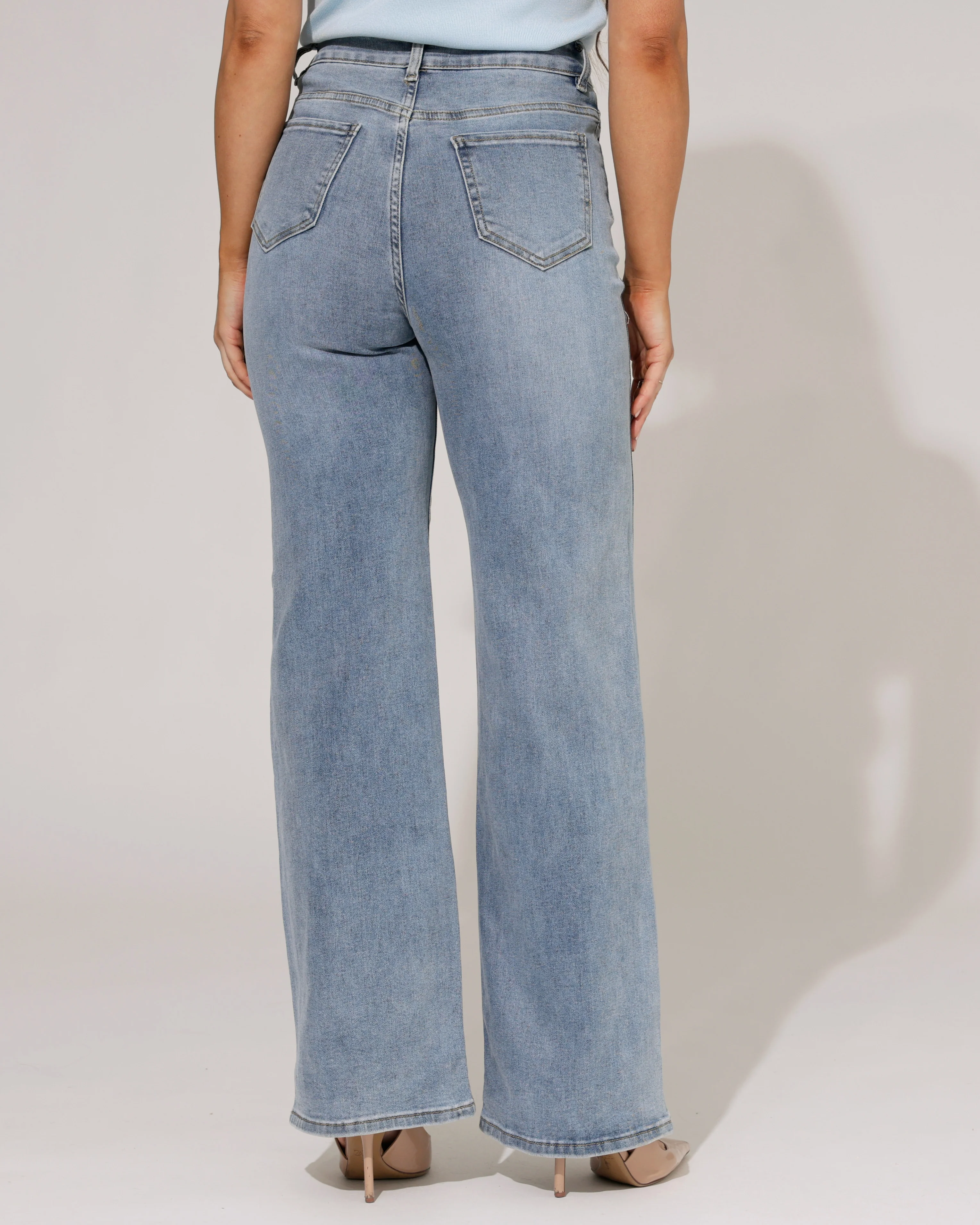 Hello Miss | Wide leg jeans Nicole-2 Blauw - Image 3
