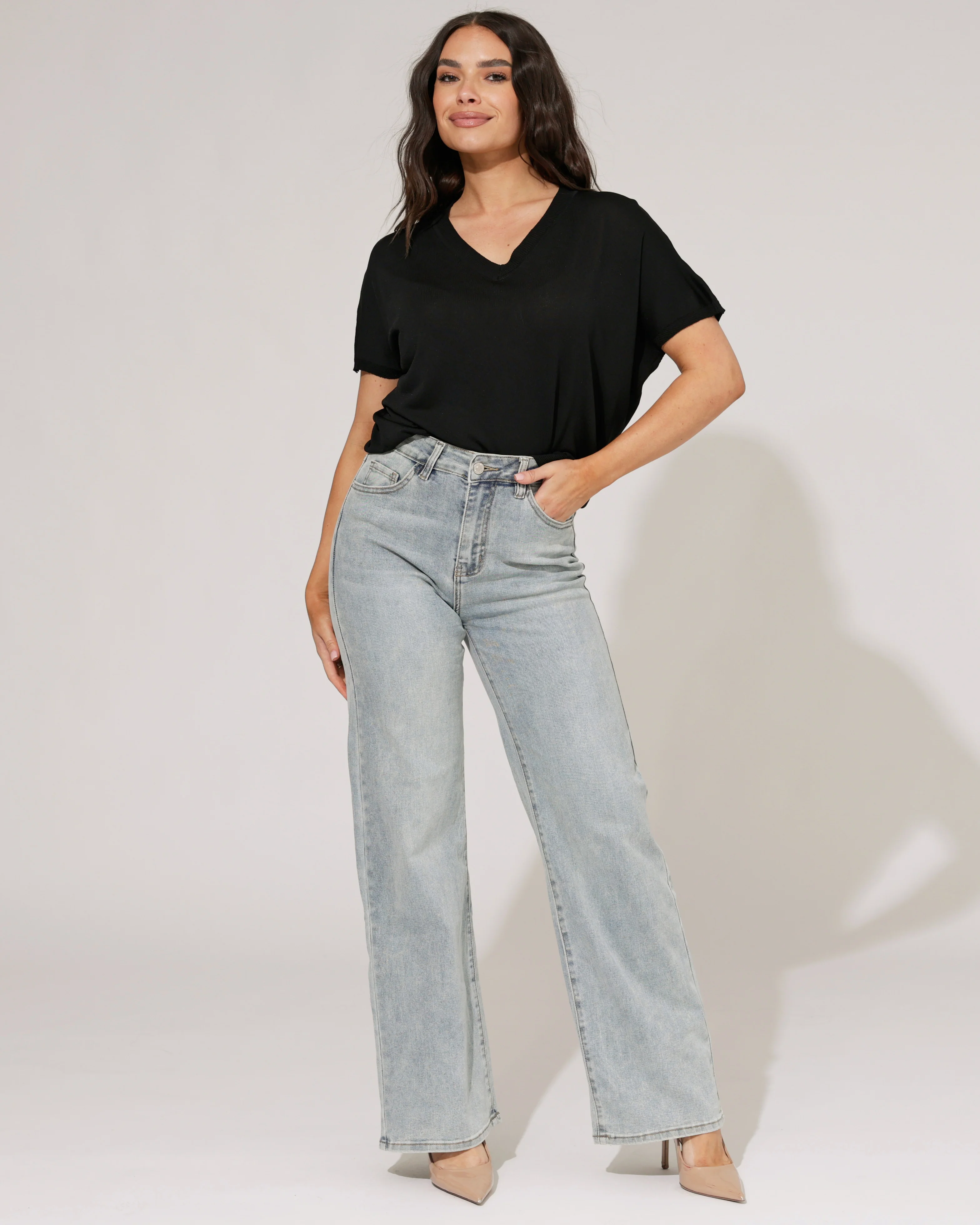 Hello Miss | Wide leg jeans Nicole-3 Blauw - Image 2