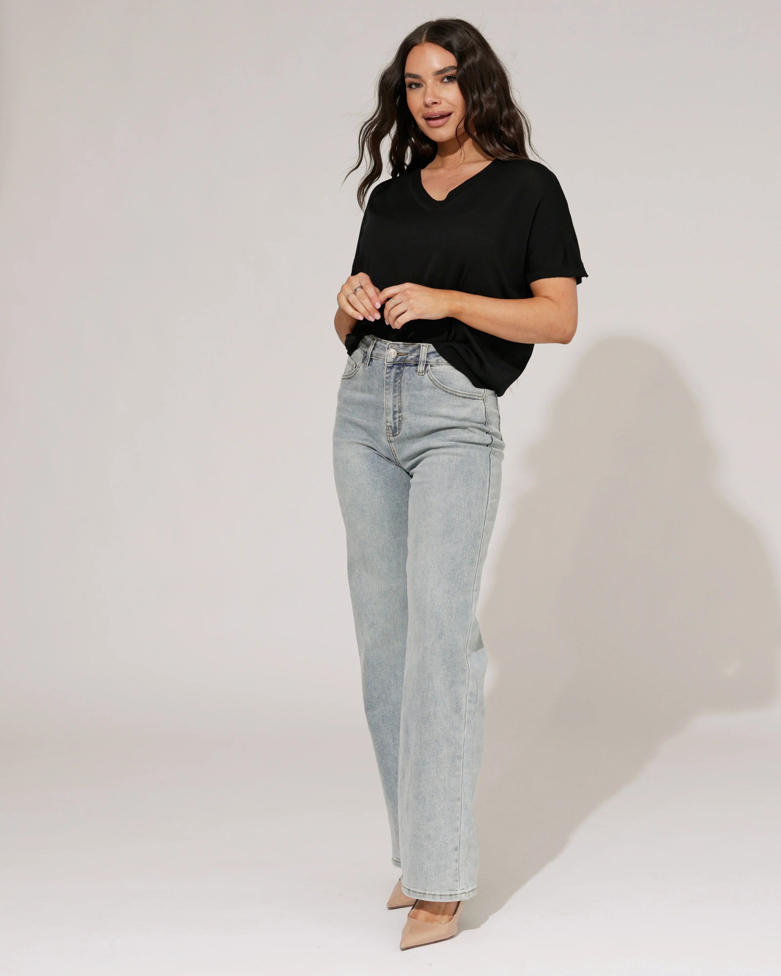 Hello Miss | Wide leg jeans Nicole-3 Blauw - Image 3