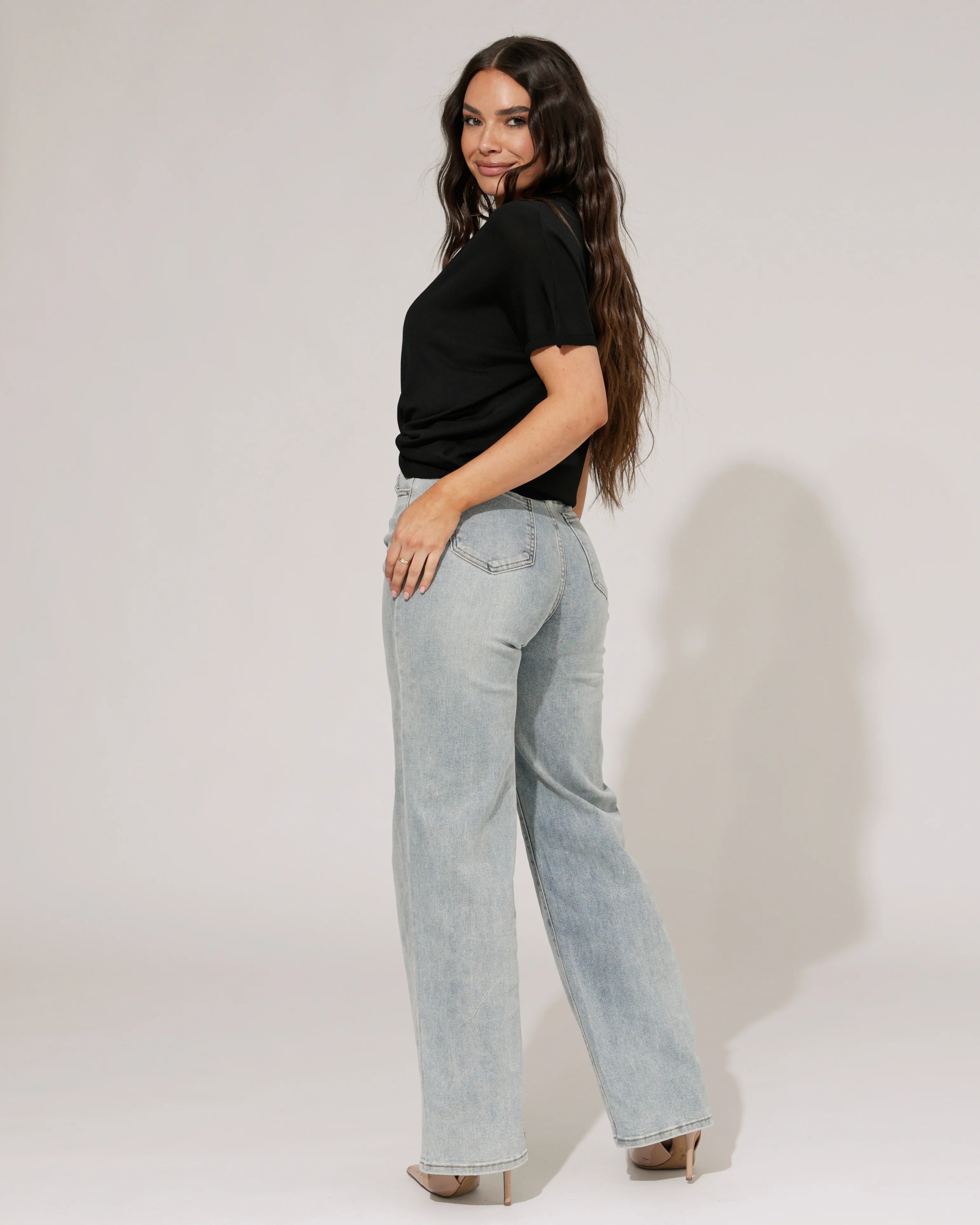 Hello Miss | Wide leg jeans Nicole-3 Blauw - Image 4