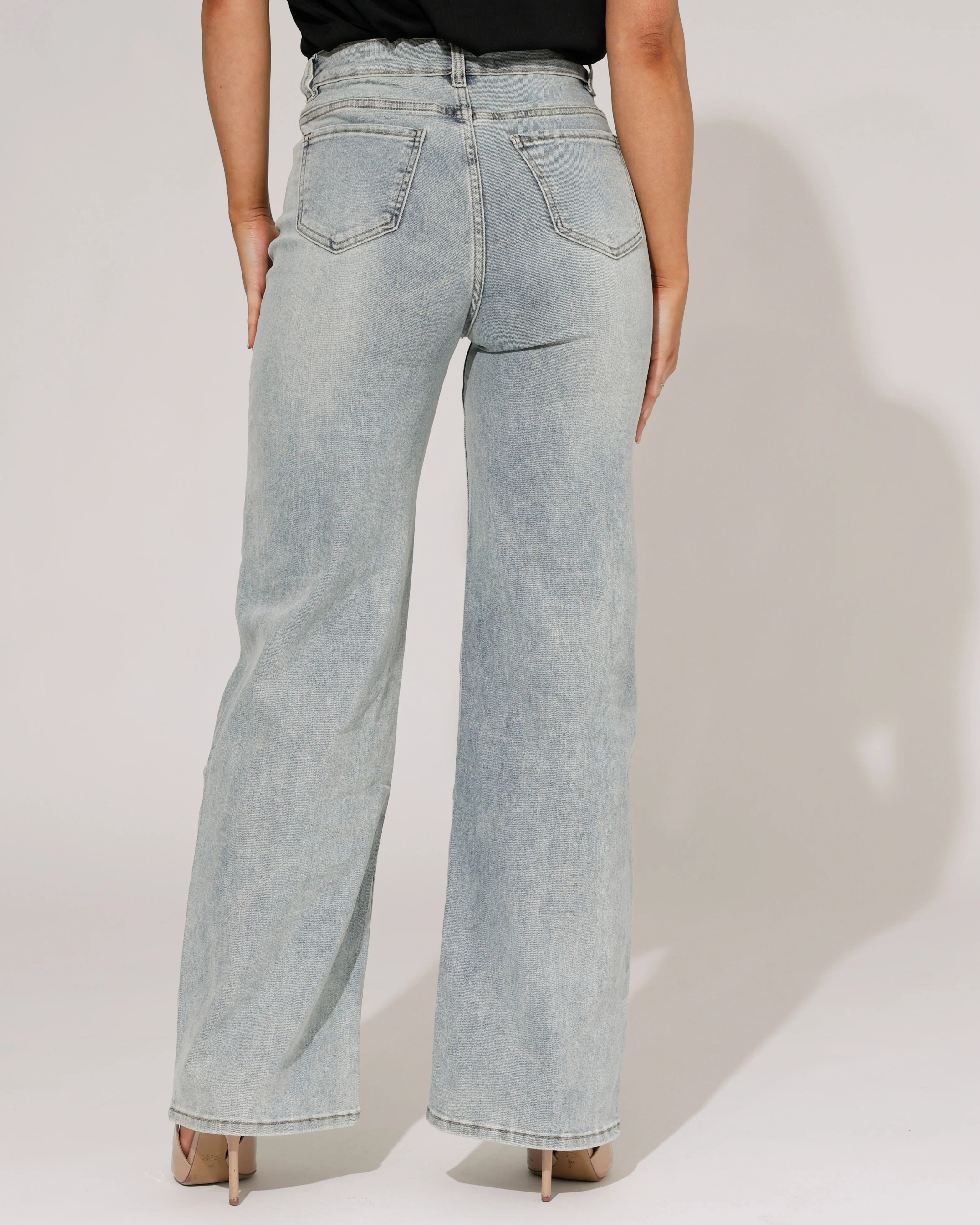 Hello Miss | Wide leg jeans Nicole-3 Blauw - Image 5