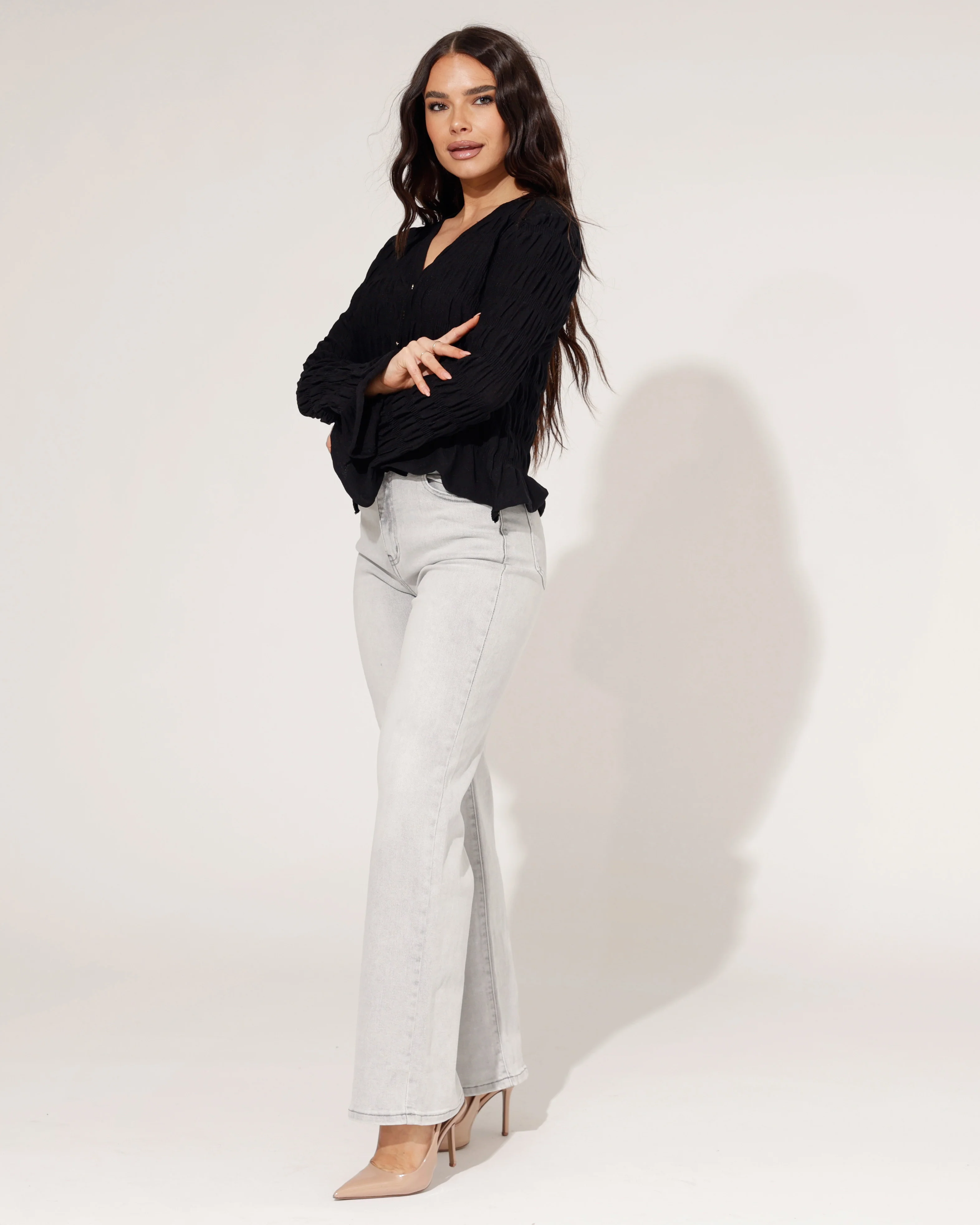 Hello Miss | Wide leg jeans Tess-2 Grijs - Image 3