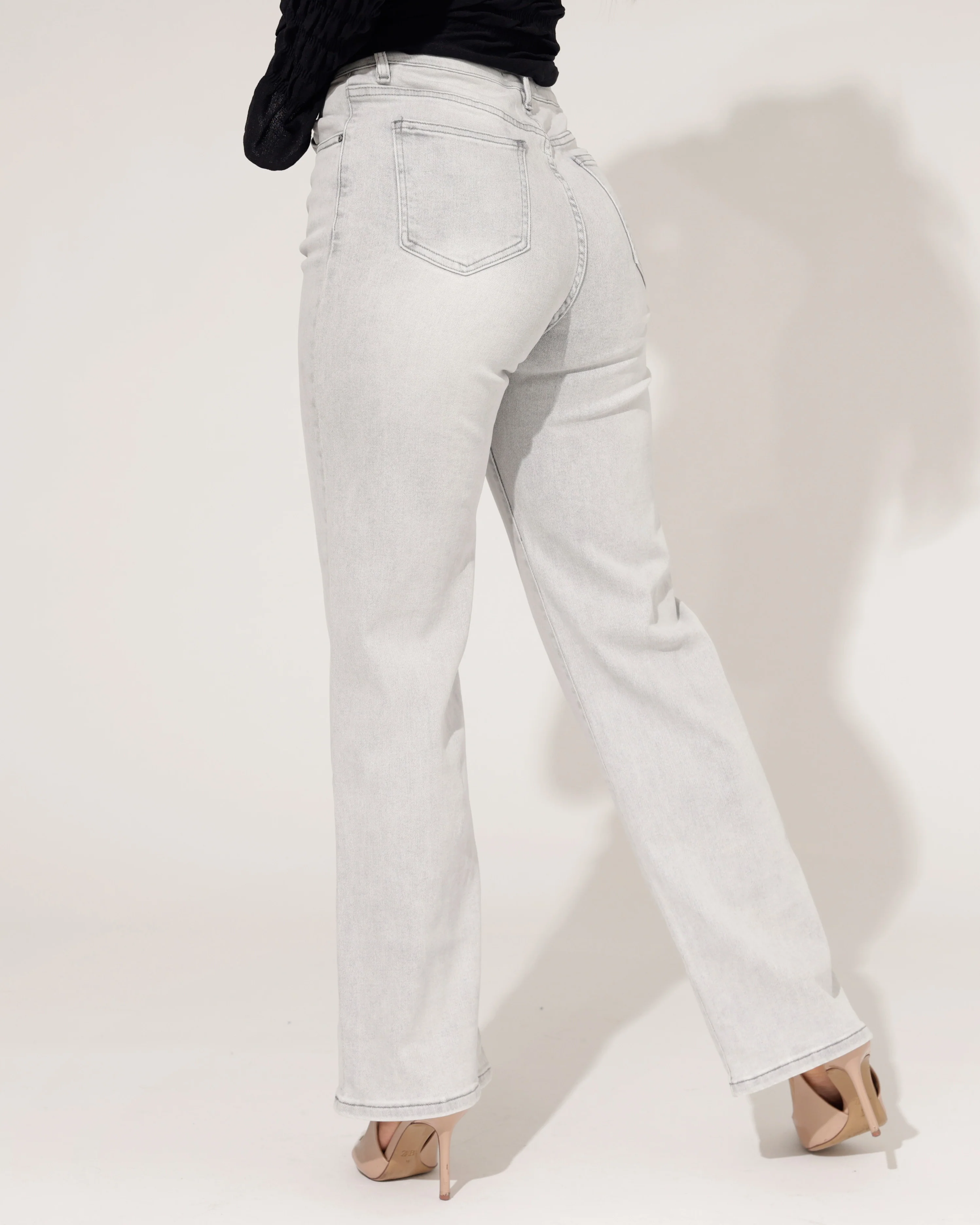 Hello Miss | Wide leg jeans Tess-2 Grijs - Image 4
