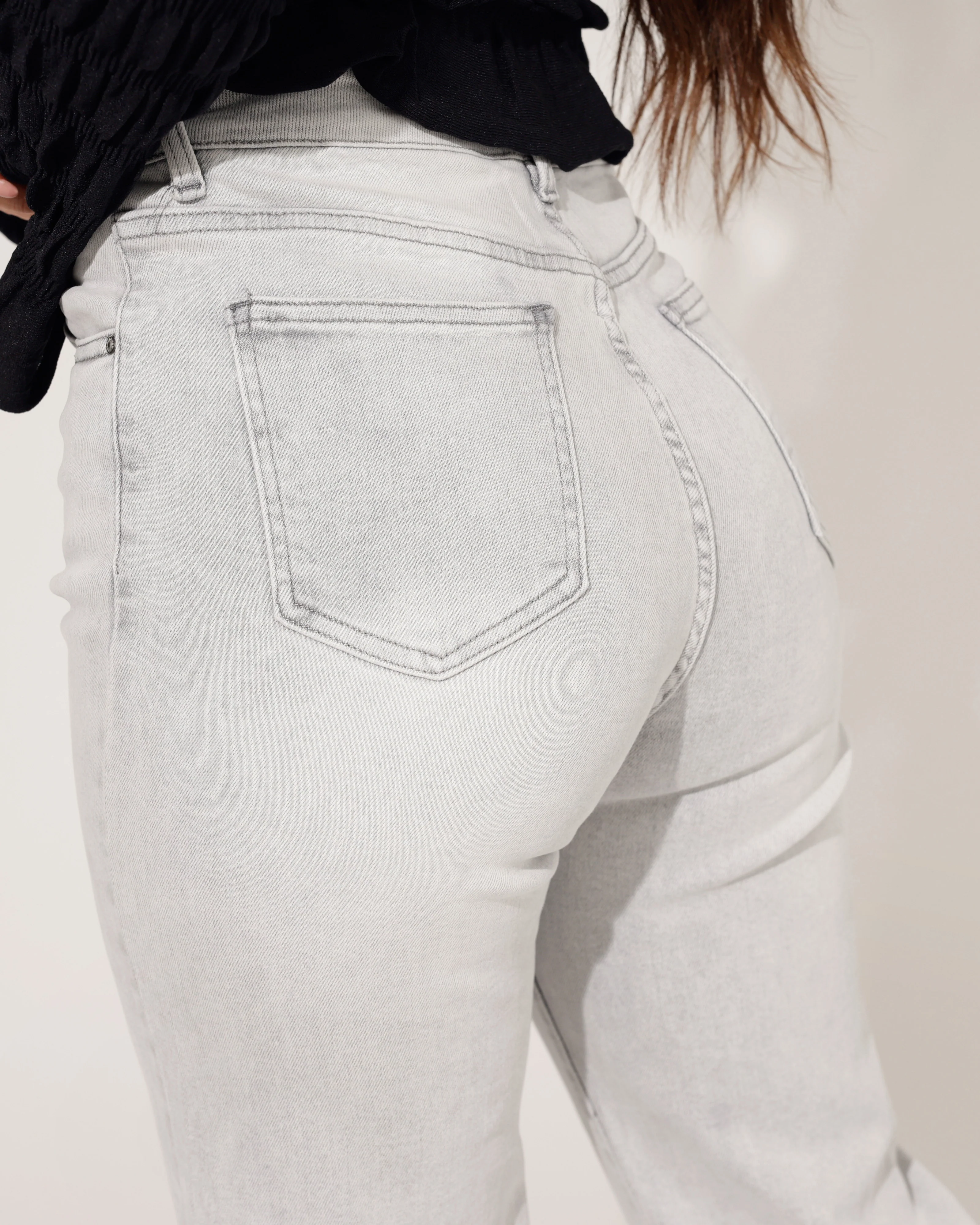 Hello Miss | Wide leg jeans Tess-2 Grijs - Image 5