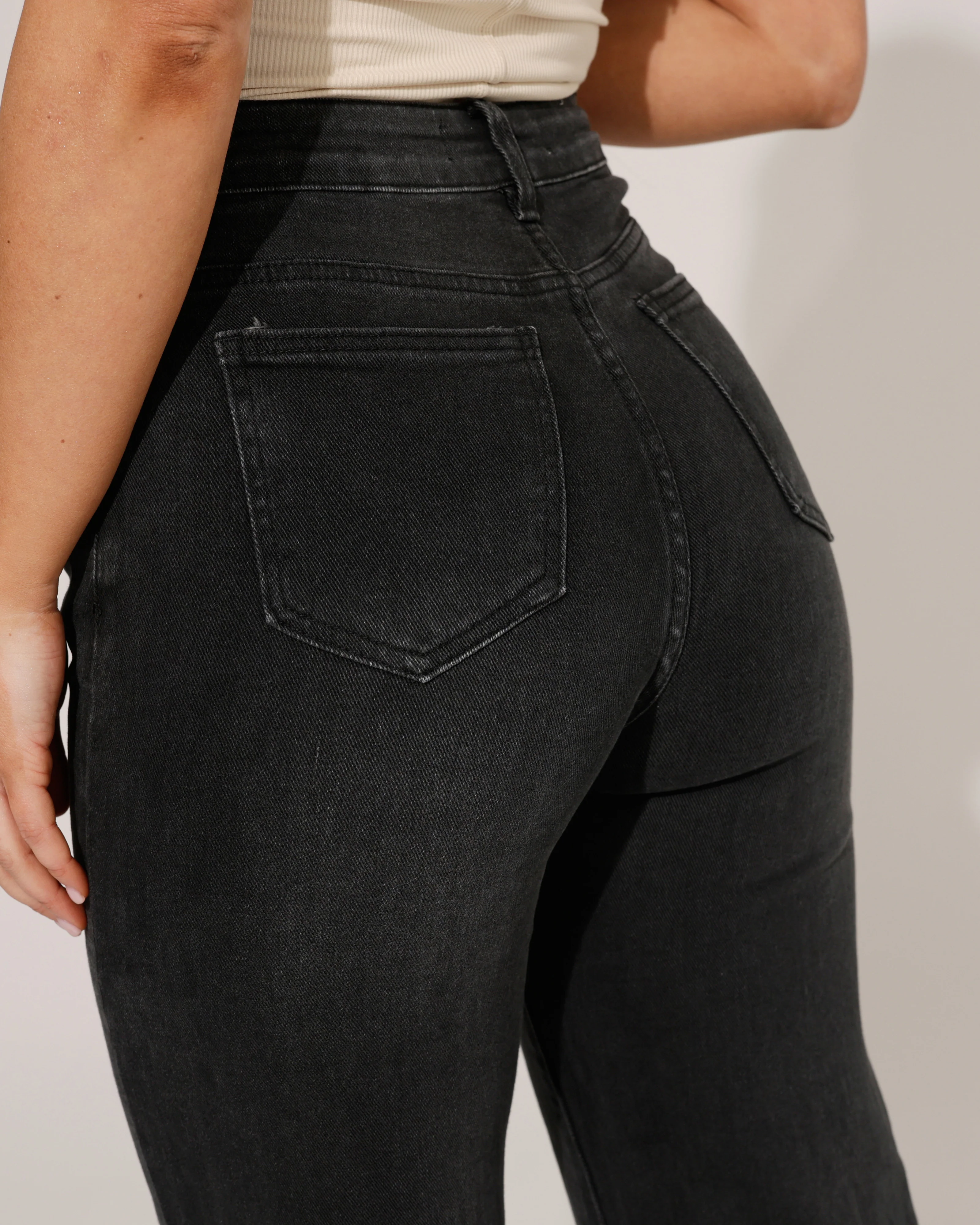 Hello Miss | Wide leg jeans Jamie-17 Donkergrijs - Image 3