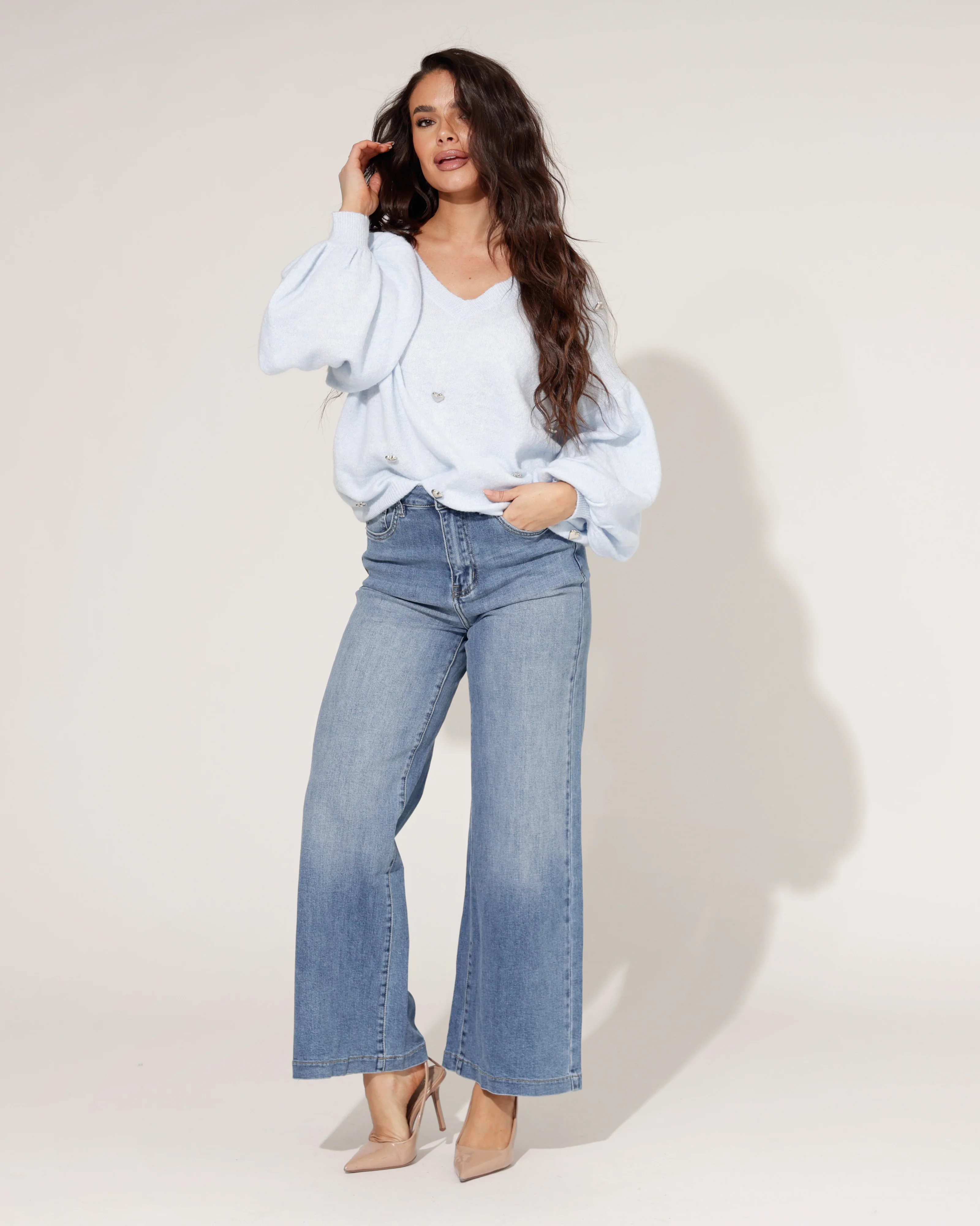 Jewelly| Wide leg jeans Jenna Blauw - Image 2