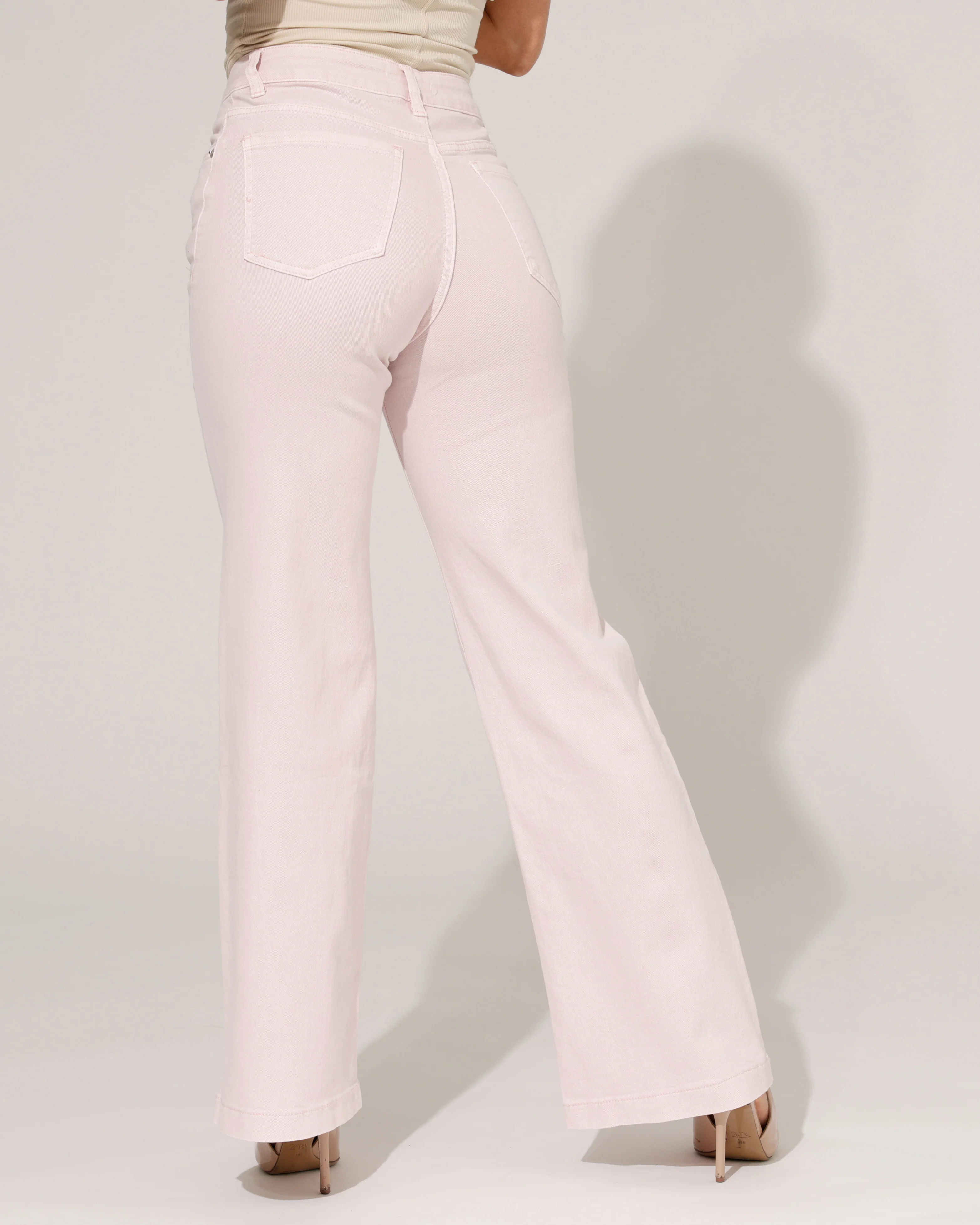 Jewelly | Wide leg jeans Jonna-7 Lichtroze - Image 2