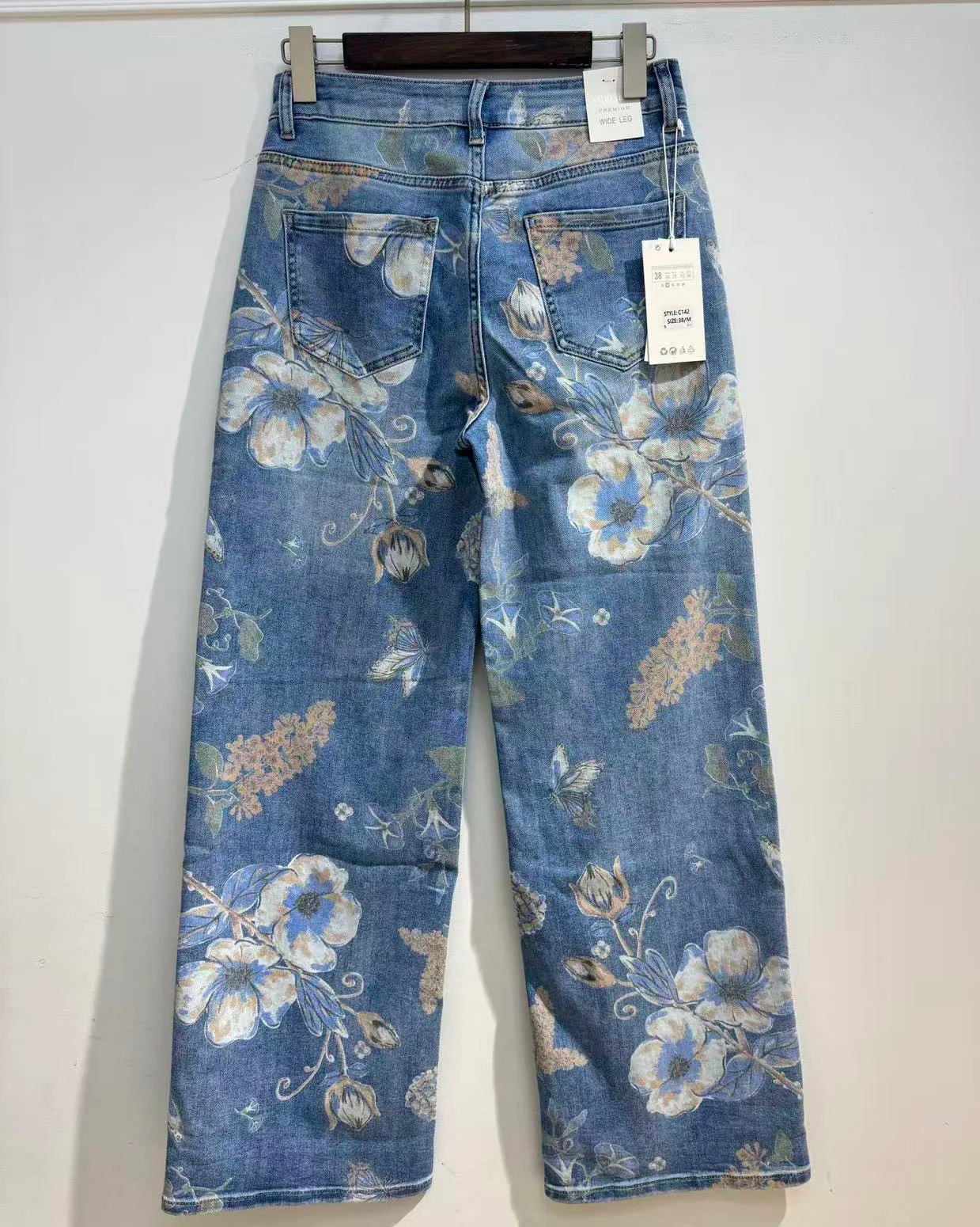 Kathy jeans | Wide leg jeans Flowers Blauw - Image 2