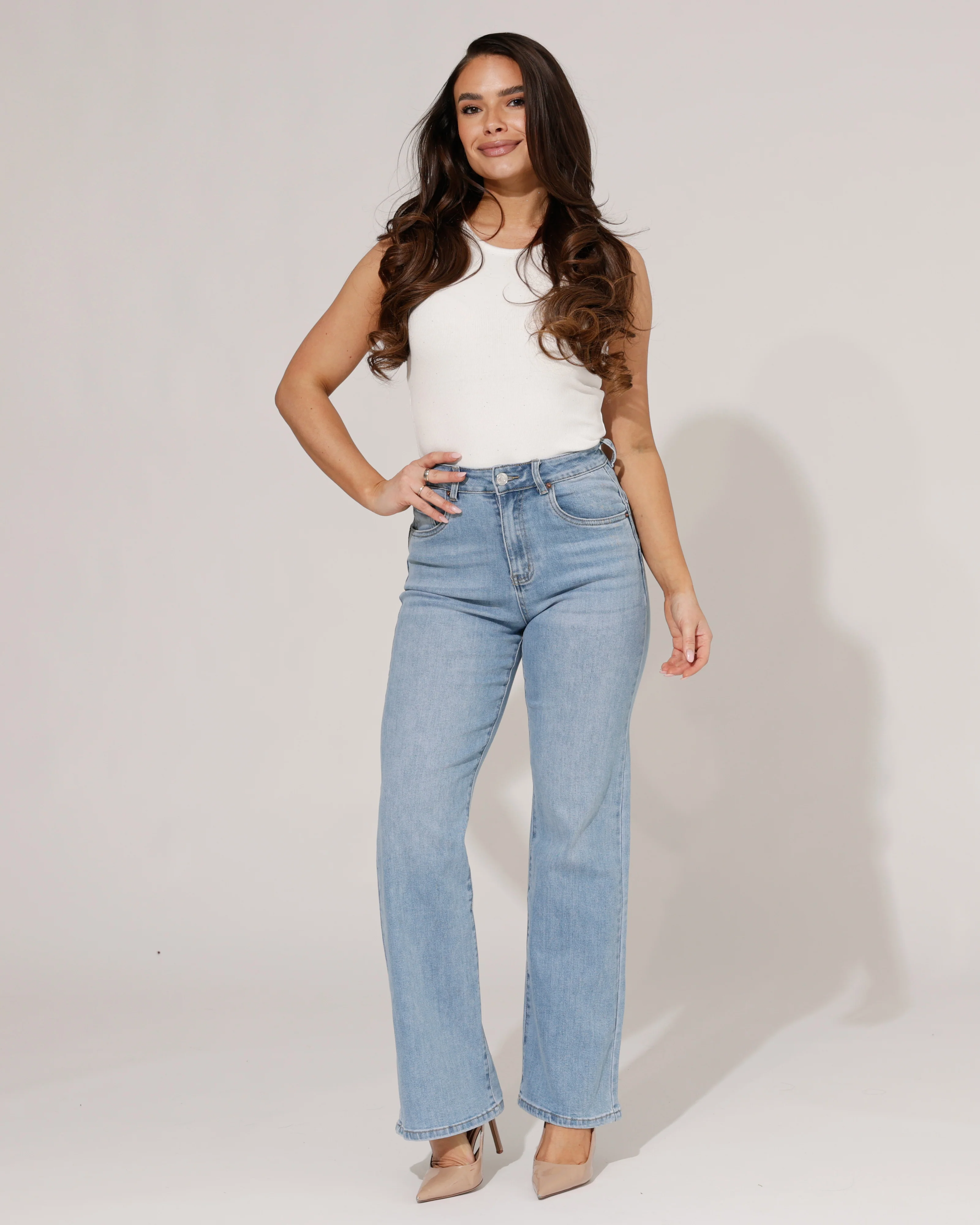 Norfy | Wide leg jeans Flore-1 Blauw - Image 2