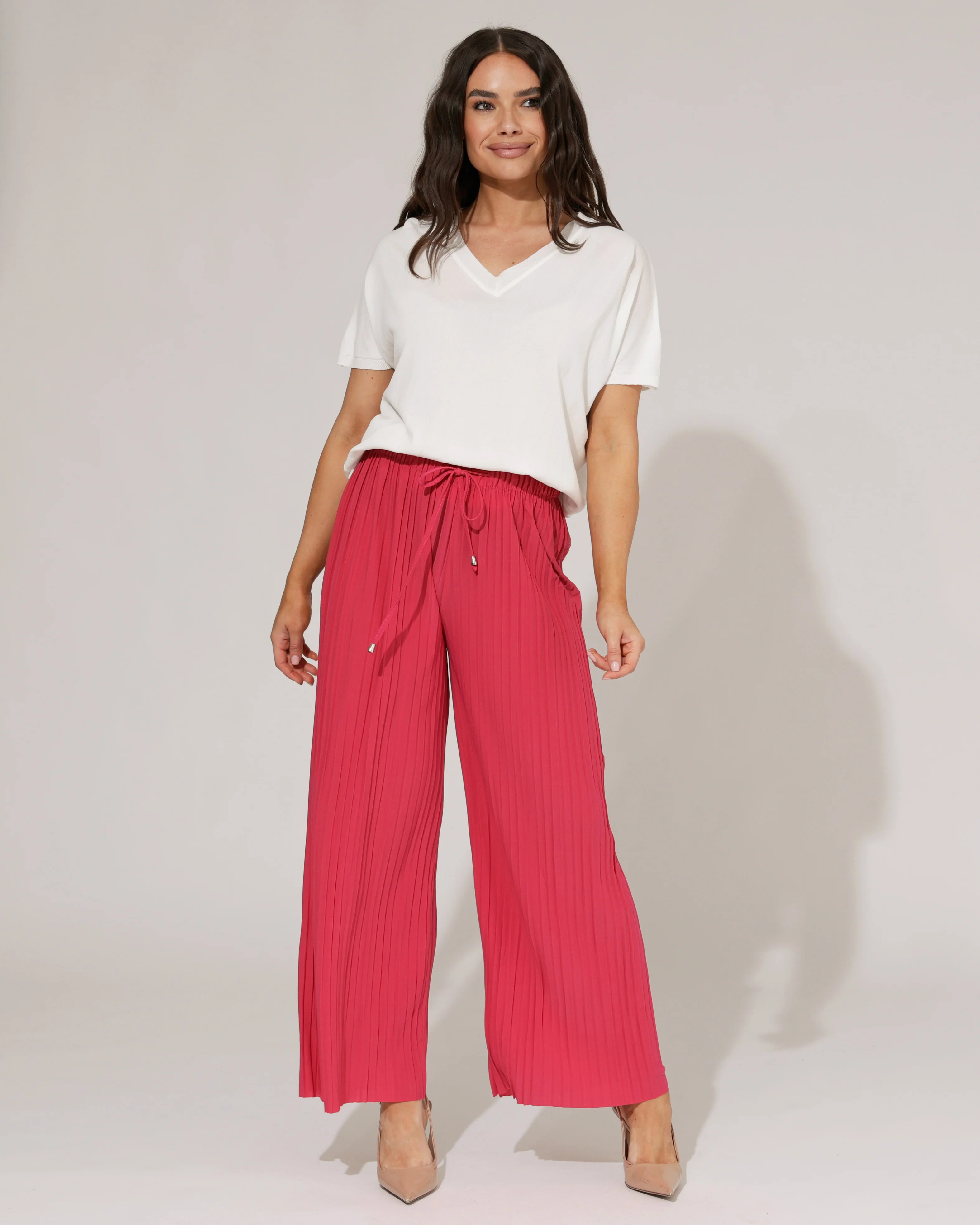 Plisse broek Noa Fuchsia