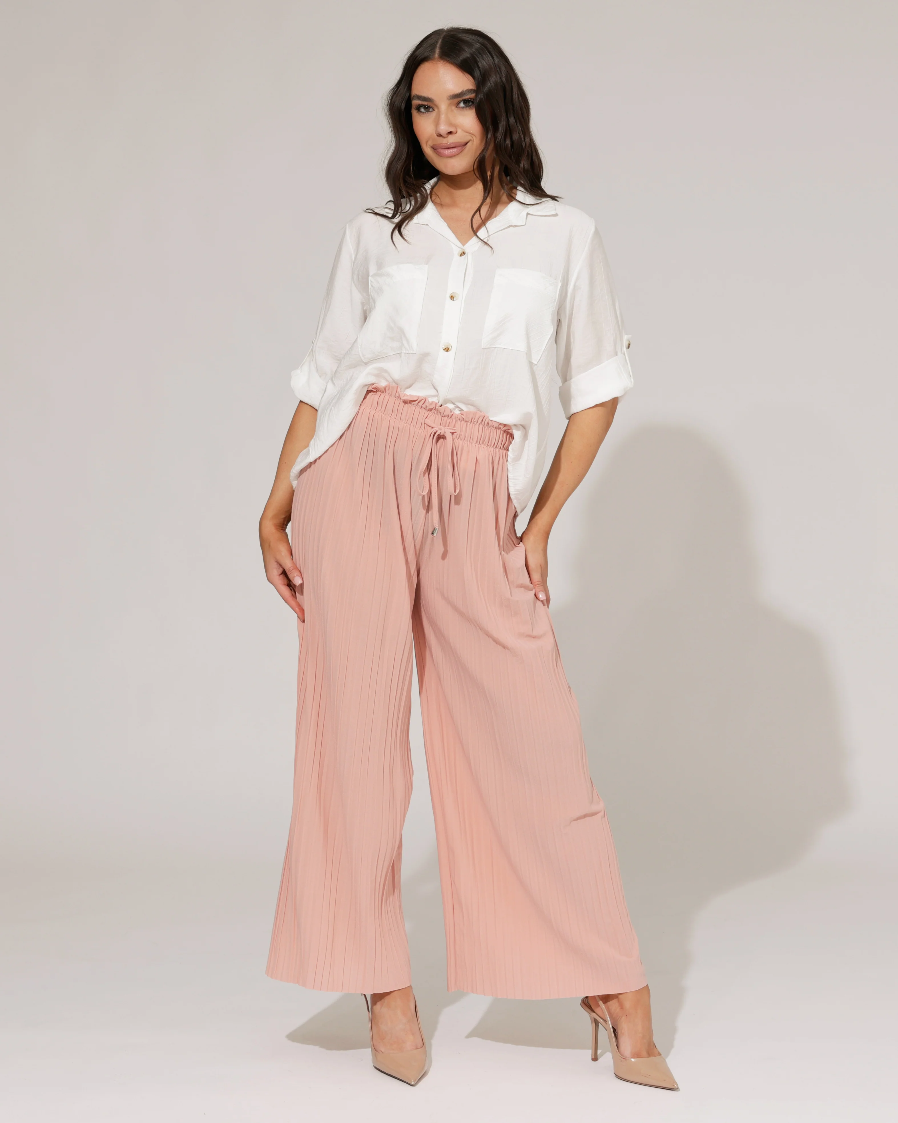 Plisse broek Noa Roze