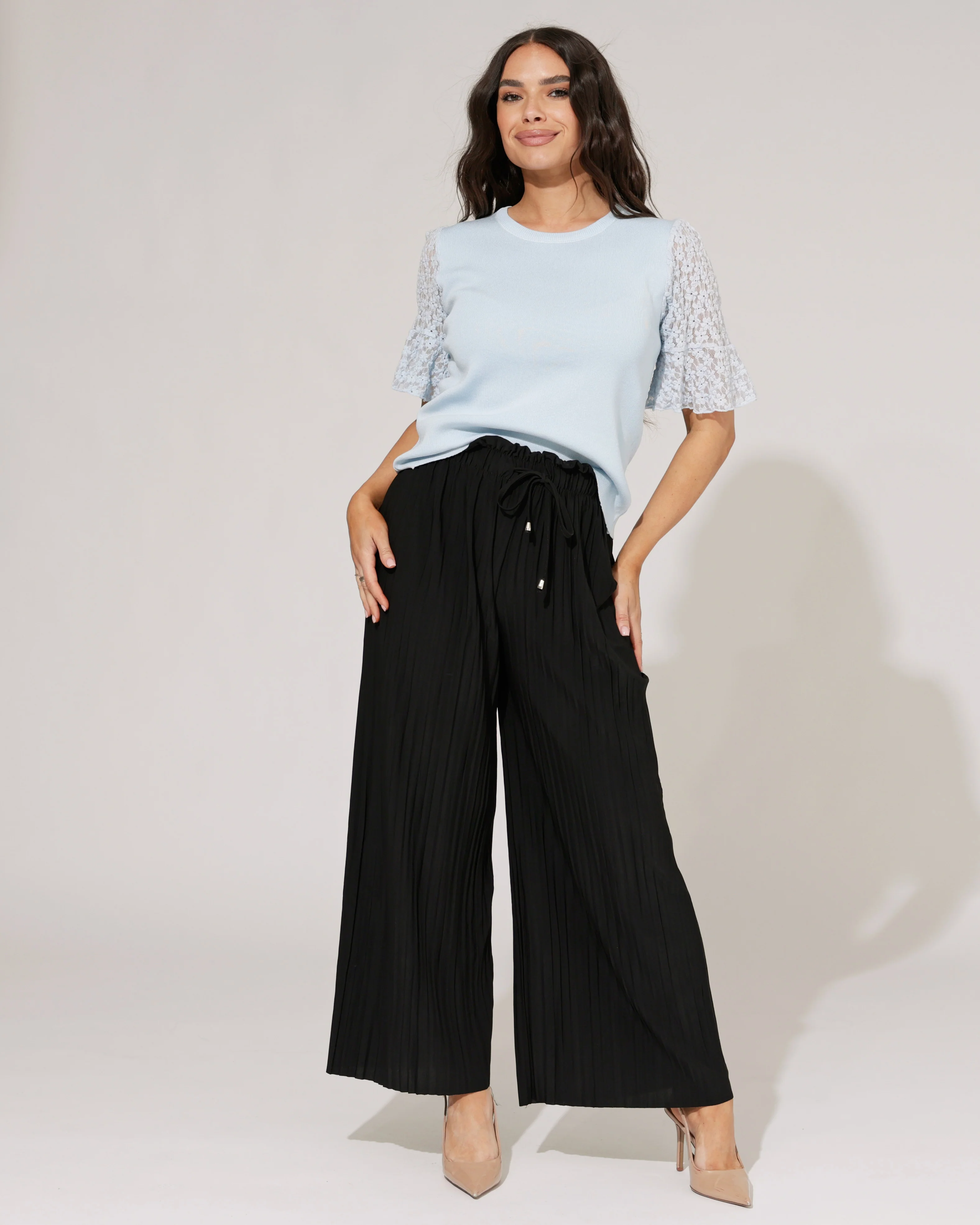 Plisse broek Noa Zwart