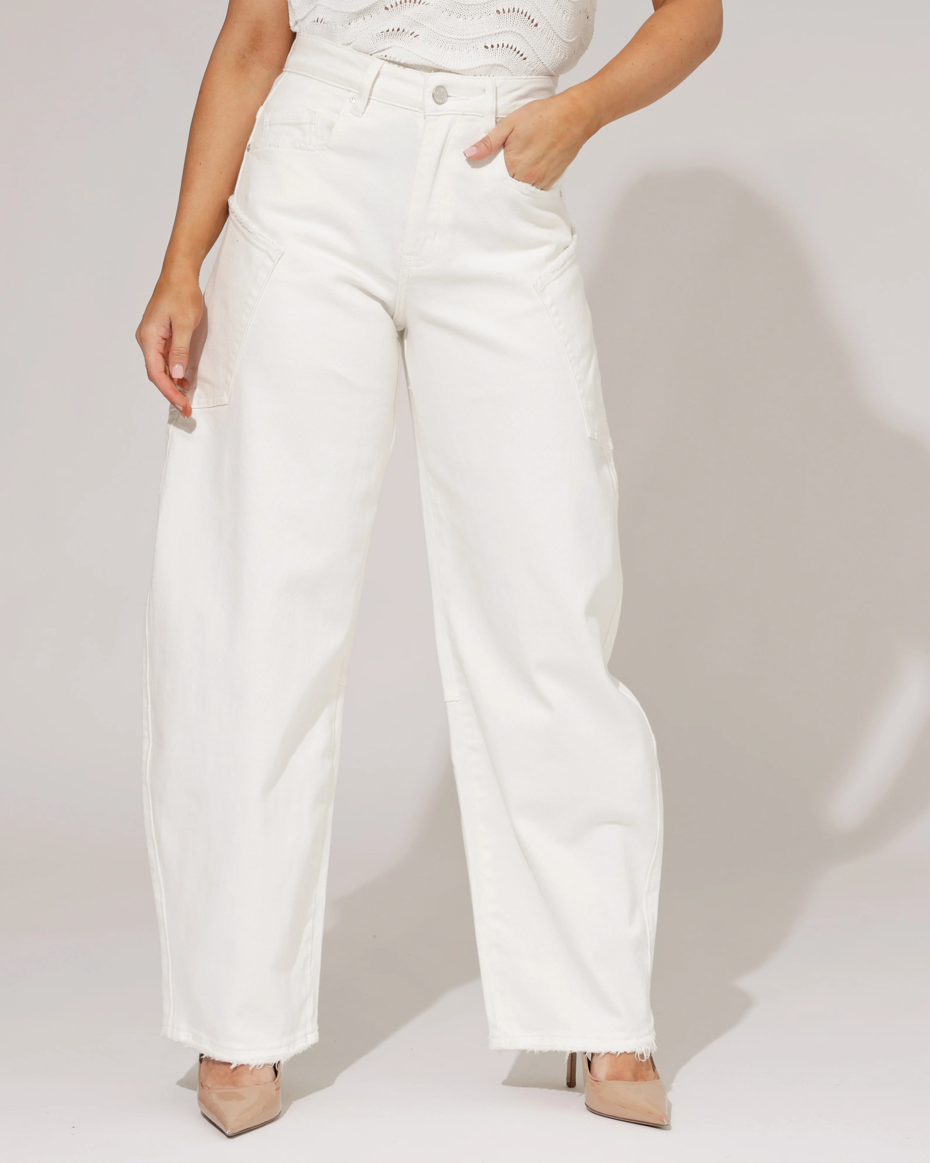 Queen Hearts | Barrel jeans met zak Gina-B Wit - Image 2