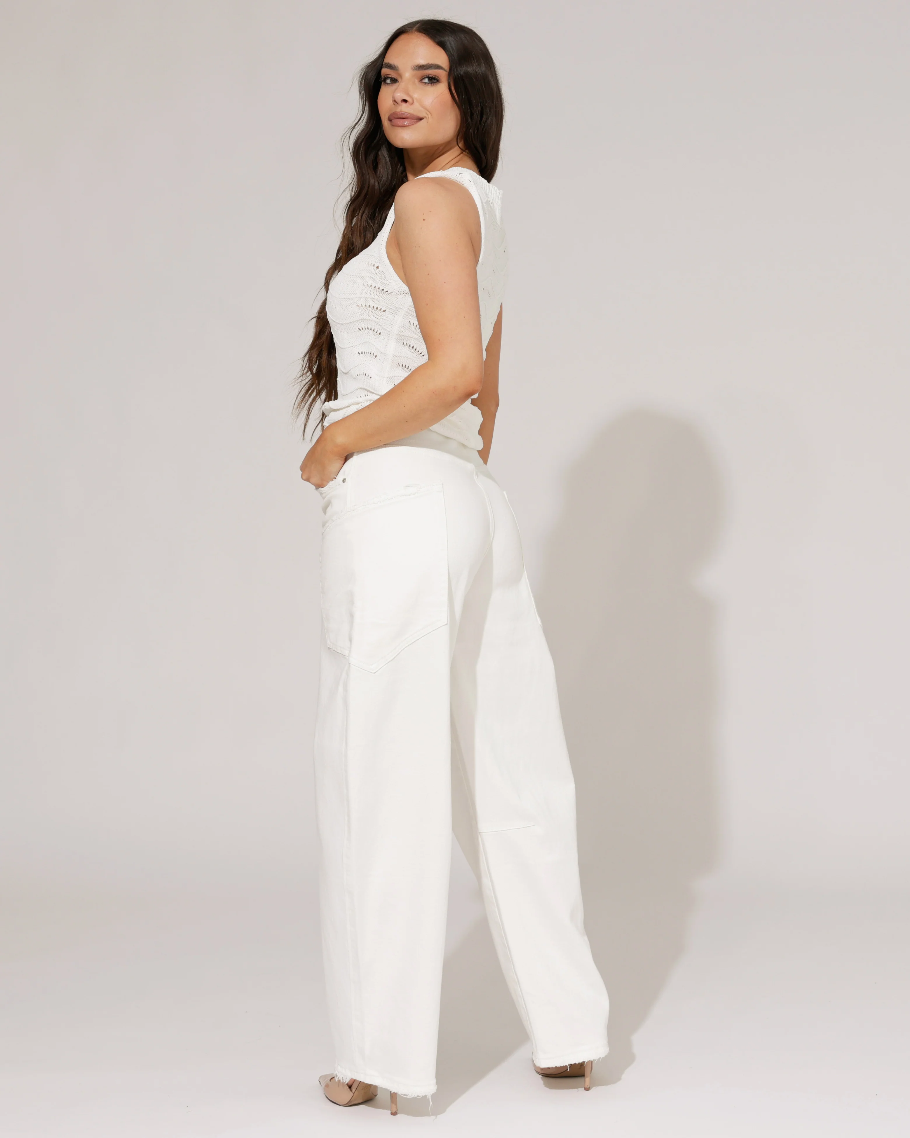 Queen Hearts | Barrel jeans met zak Gina-B Wit - Image 4