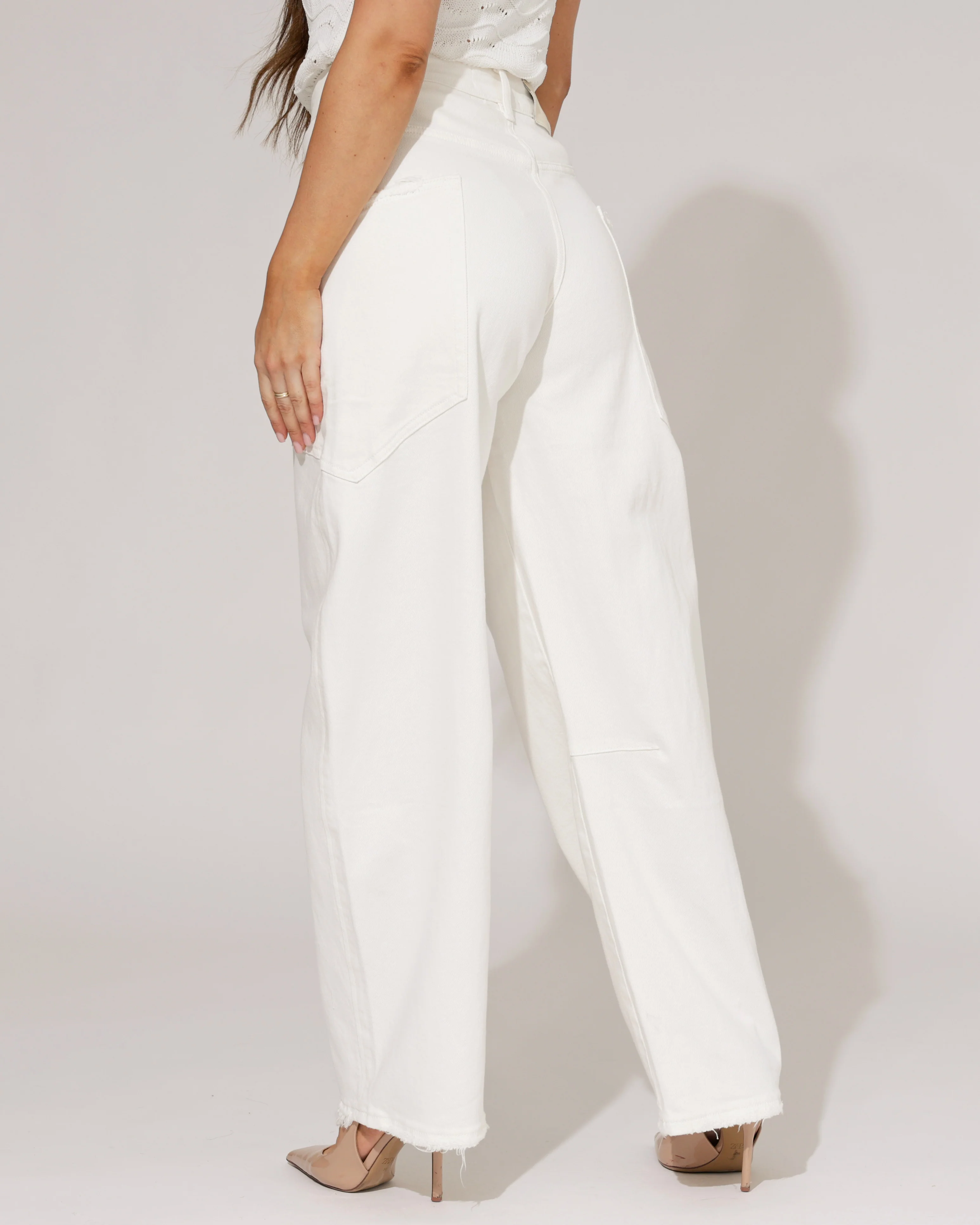 Queen Hearts | Barrel jeans met zak Gina-B Wit - Image 5