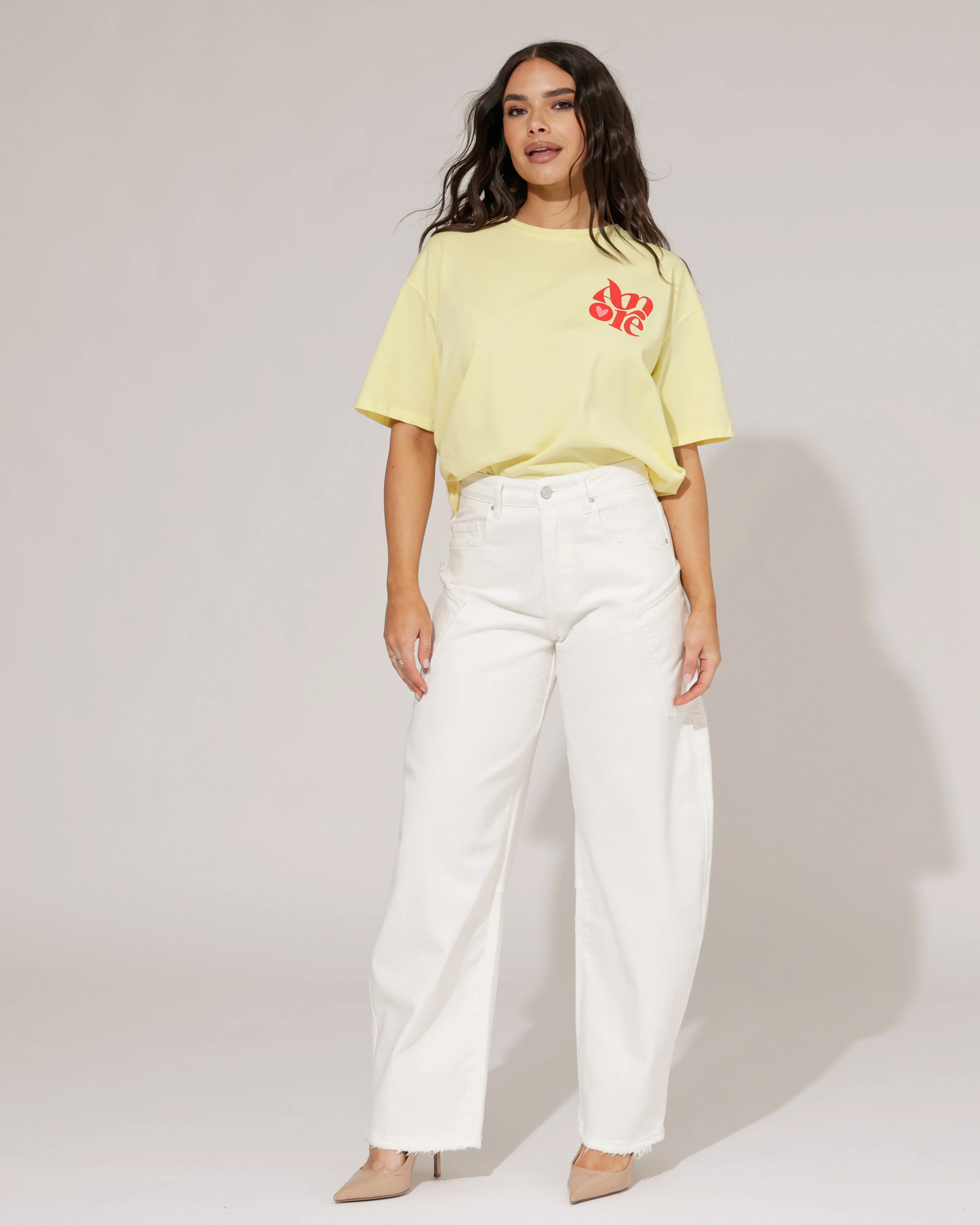 Queen Hearts | Barrel jeans met zak Gina-B Wit - Image 6