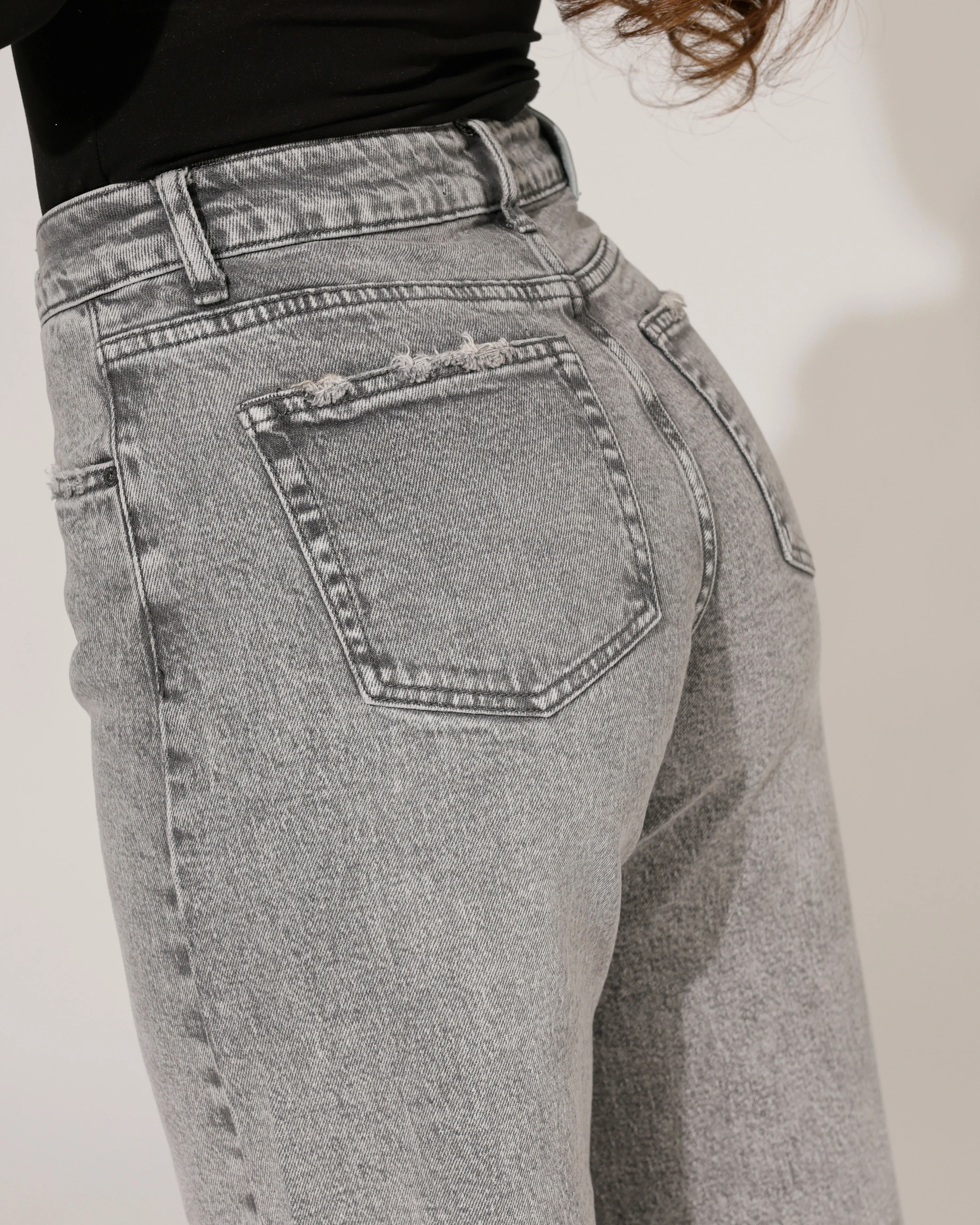Queen Hearts | Barrel jeans Yazz-7 Grijs - Image 5